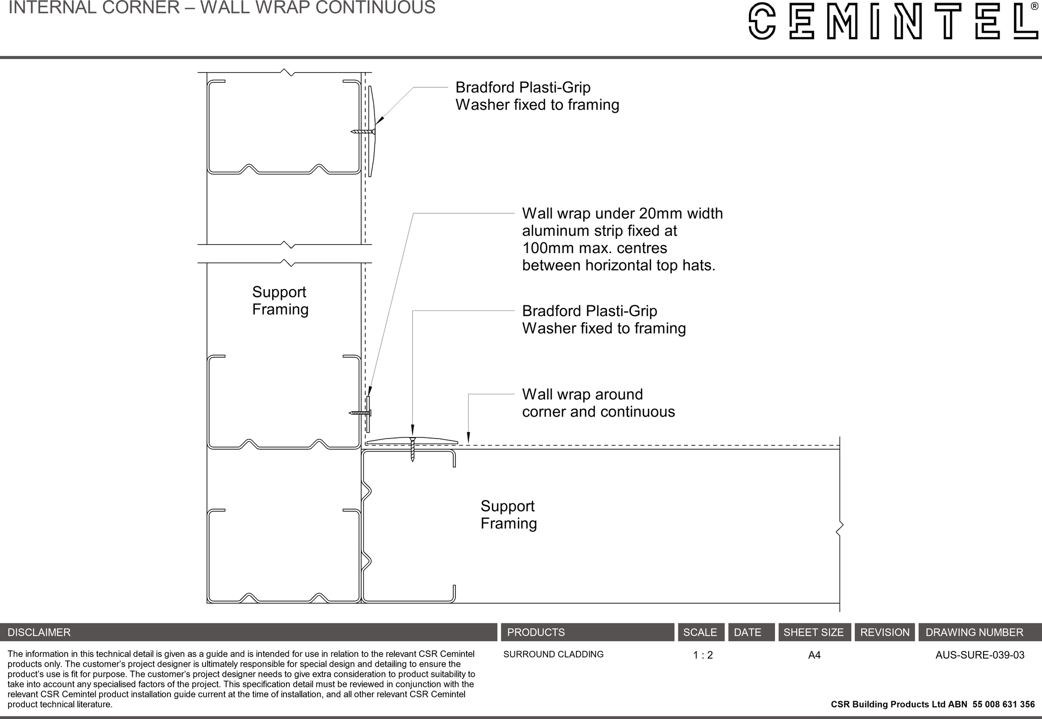 Navigate to AUS-SURE-039-03 - INTERNAL CORNER – WALL WRAP CONTINUOUS