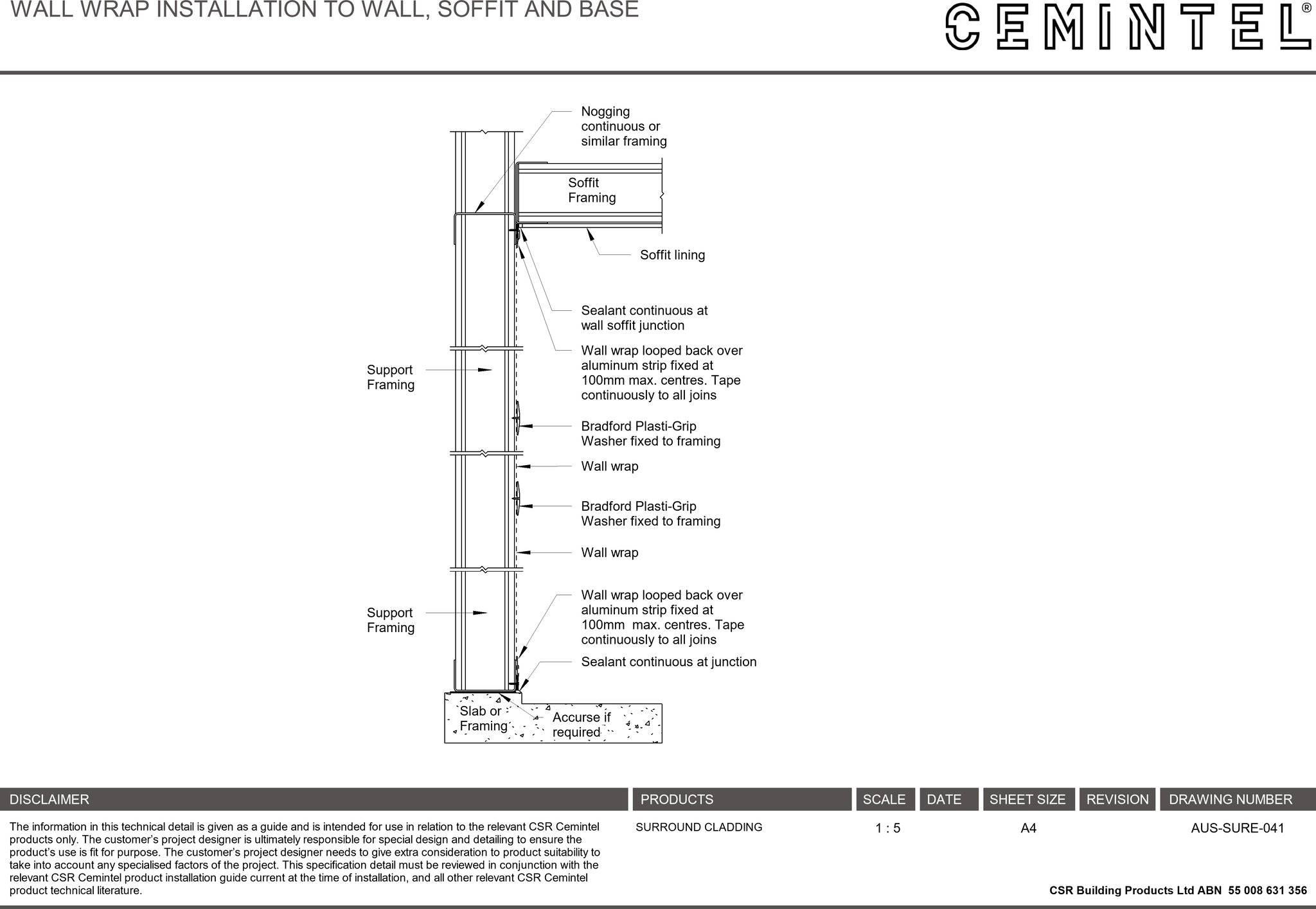 Navigate to AUS-SURE-041 - WALL WRAP INSTALLATION TO WALL, SOFFIT AND BASE