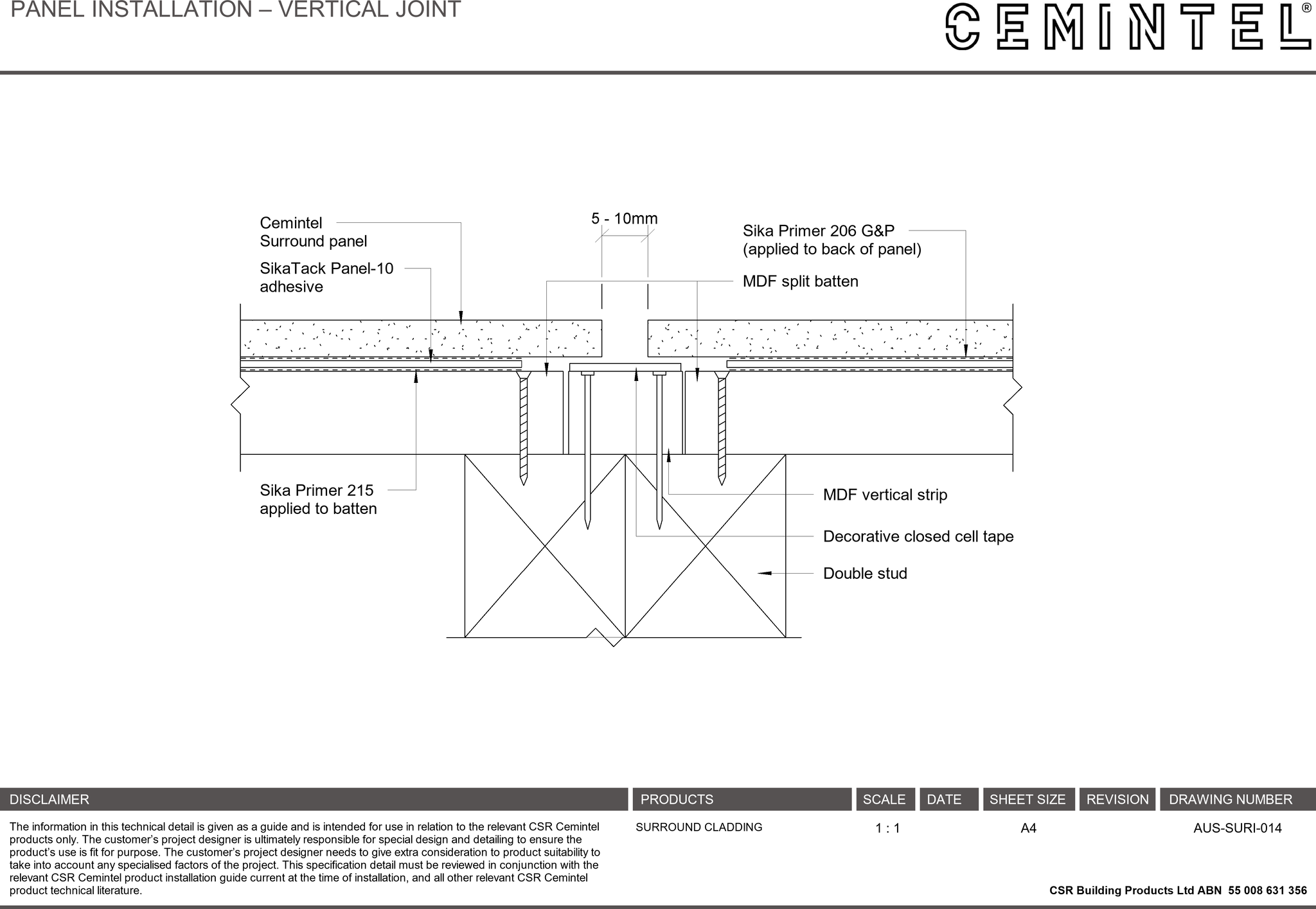Navigate to AUS-SURI-014 - PANEL INSTALLATION – VERTICAL JOINT