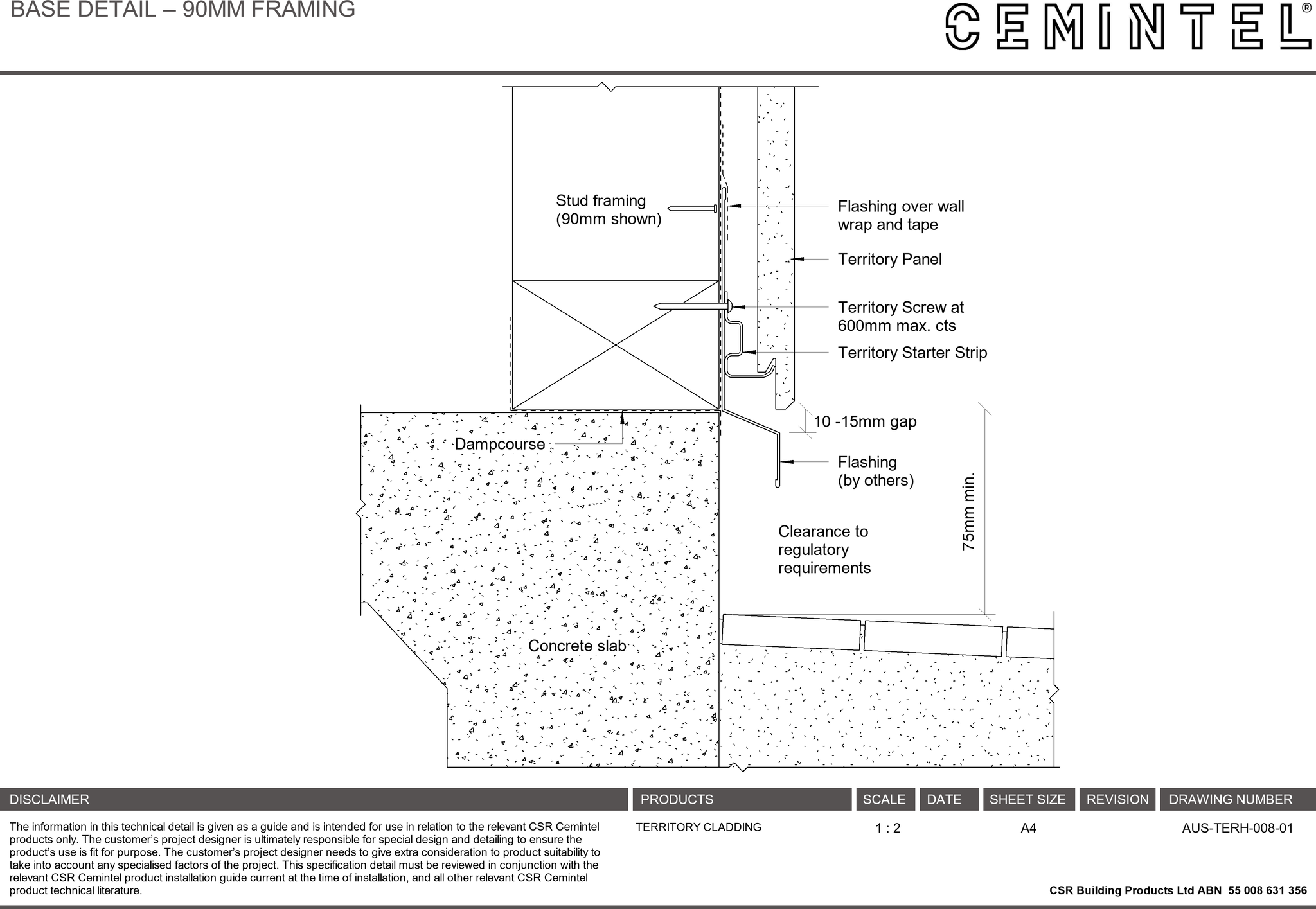 Navigate to AUS-TERH-008-01 - BASE DETAIL – 90MM FRAMING