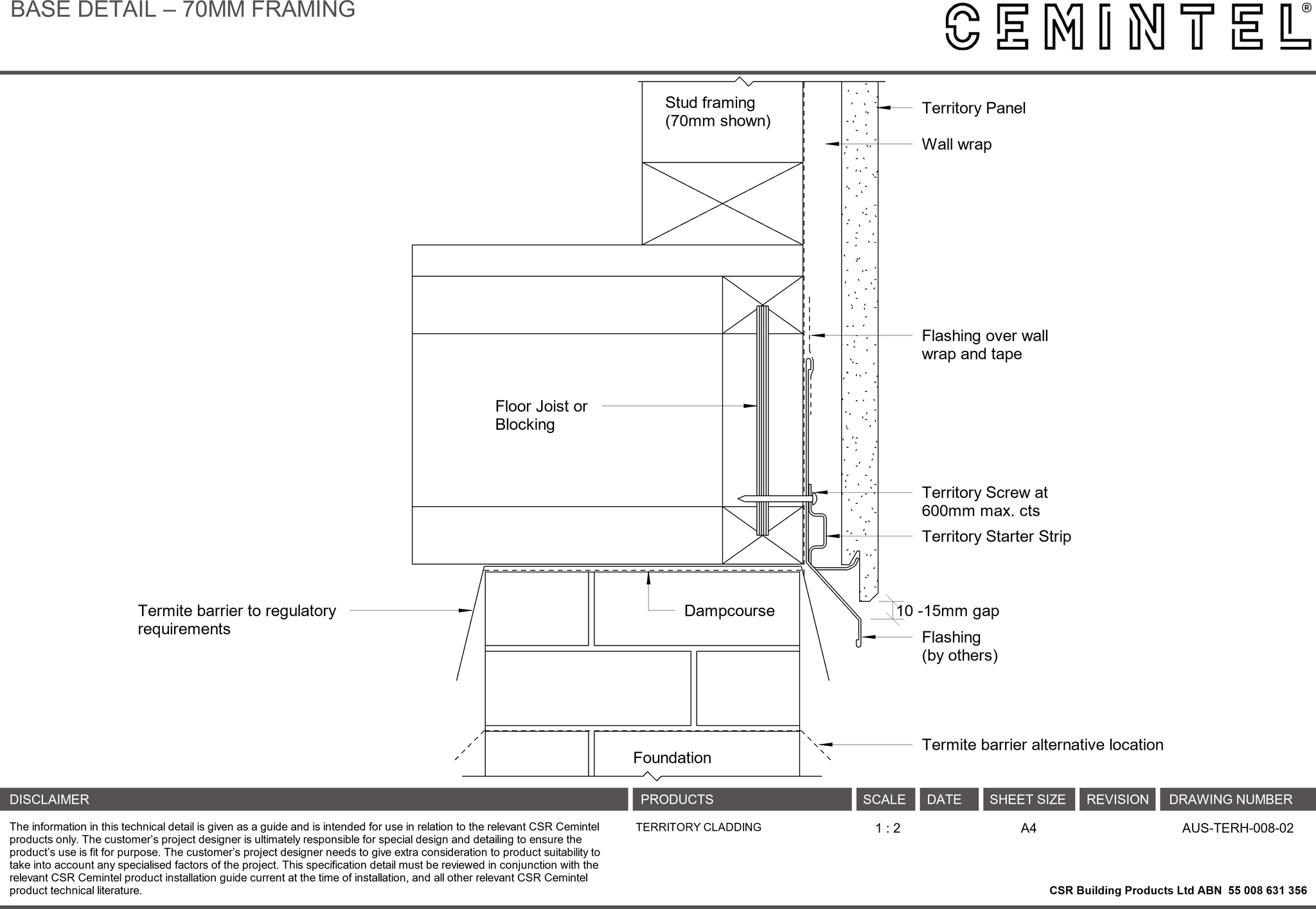 Navigate to AUS-TERH-008-02 - BASE DETAIL – 70MM FRAMING