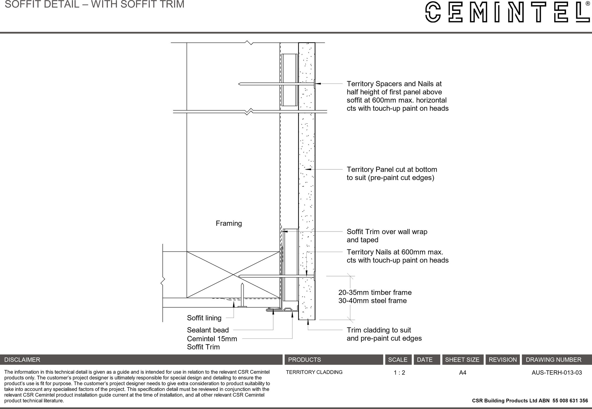 Navigate to AUS-TERH-013-03 - SOFFIT DETAIL – WITH SOFFIT TRIM
