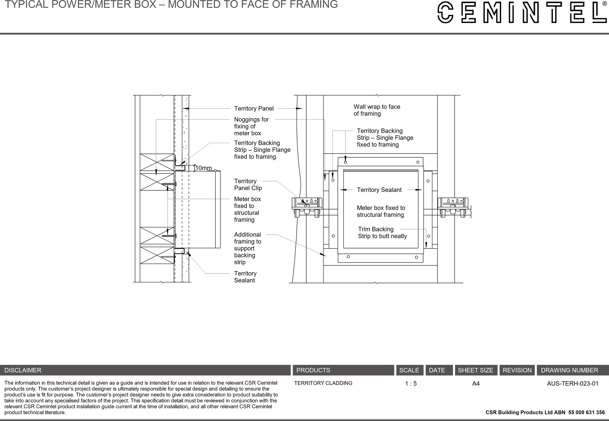 Navigate to AUS-TERH-023-01 - TYPICAL POWER-METER BOX – MOUNTED TO FACE OF FRAMING