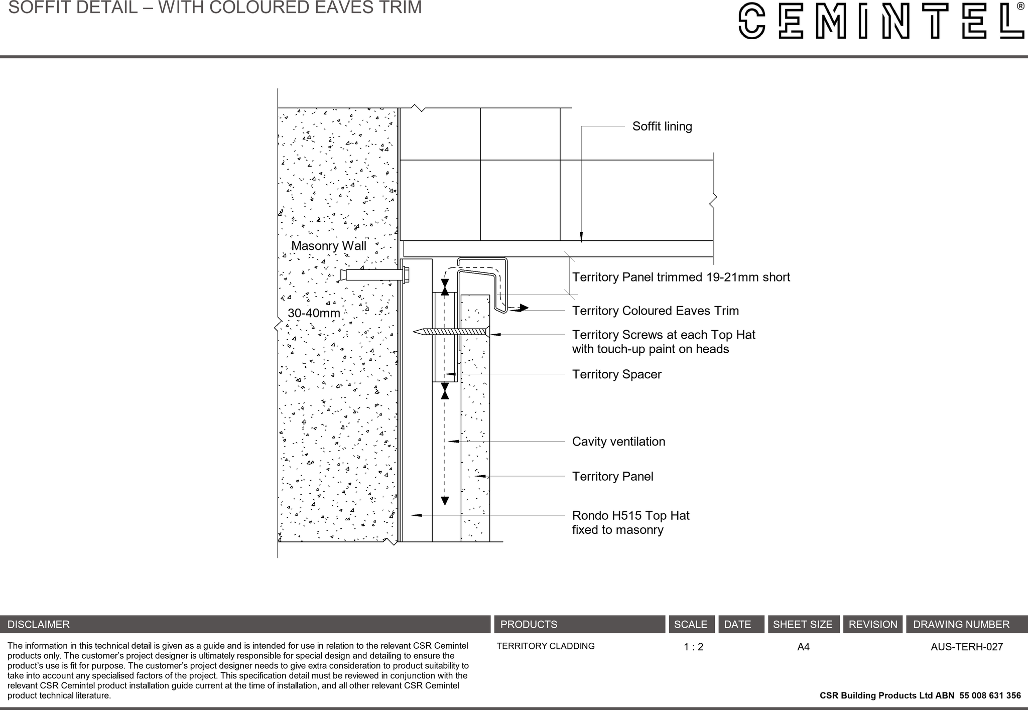 Navigate to AUS-TERH-027 - SOFFIT DETAIL – WITH COLOURED EAVES TRIM