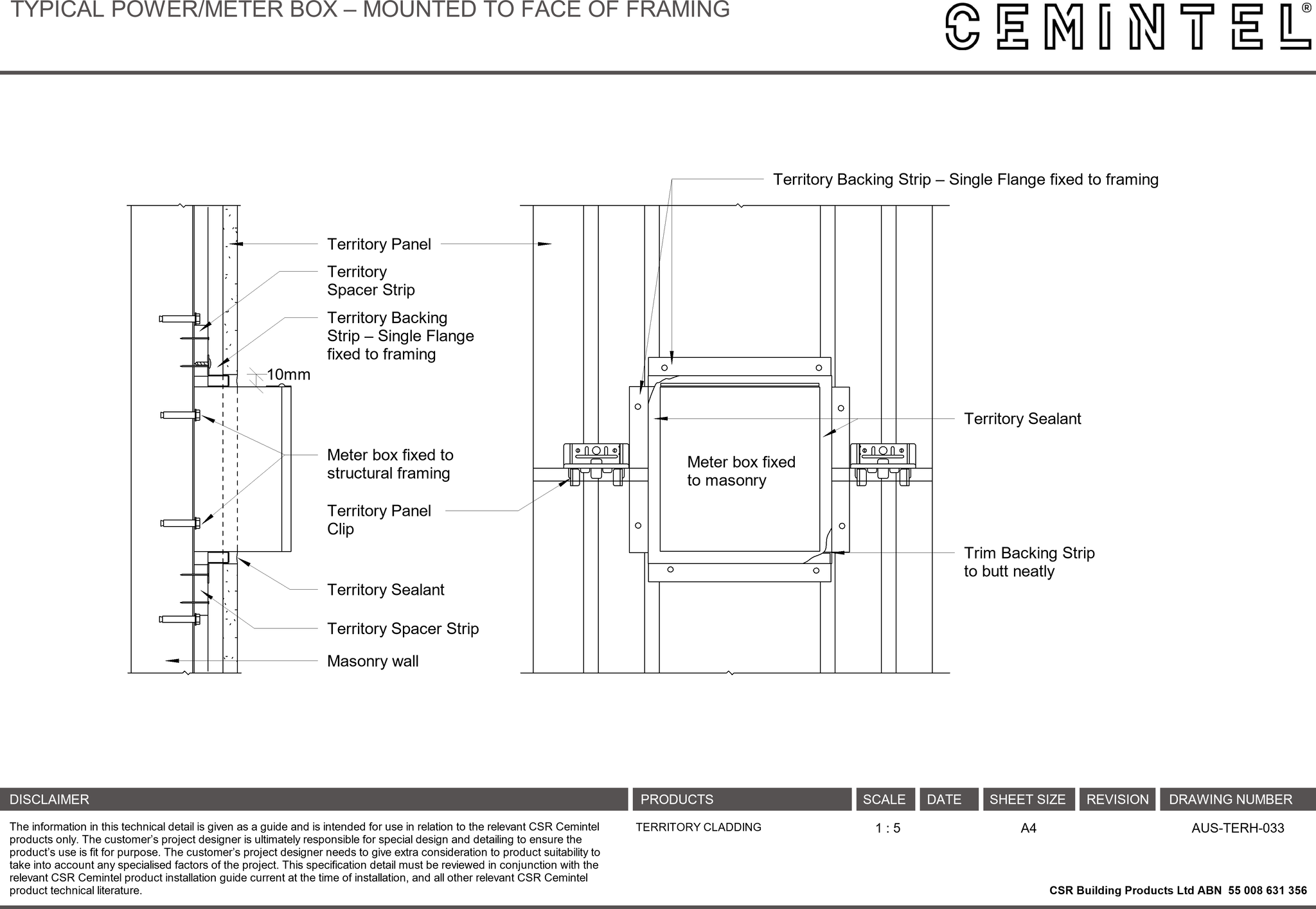 Navigate to AUS-TERH-033 - TYPICAL POWER-METER BOX – MOUNTED TO FACE OF FRAMING