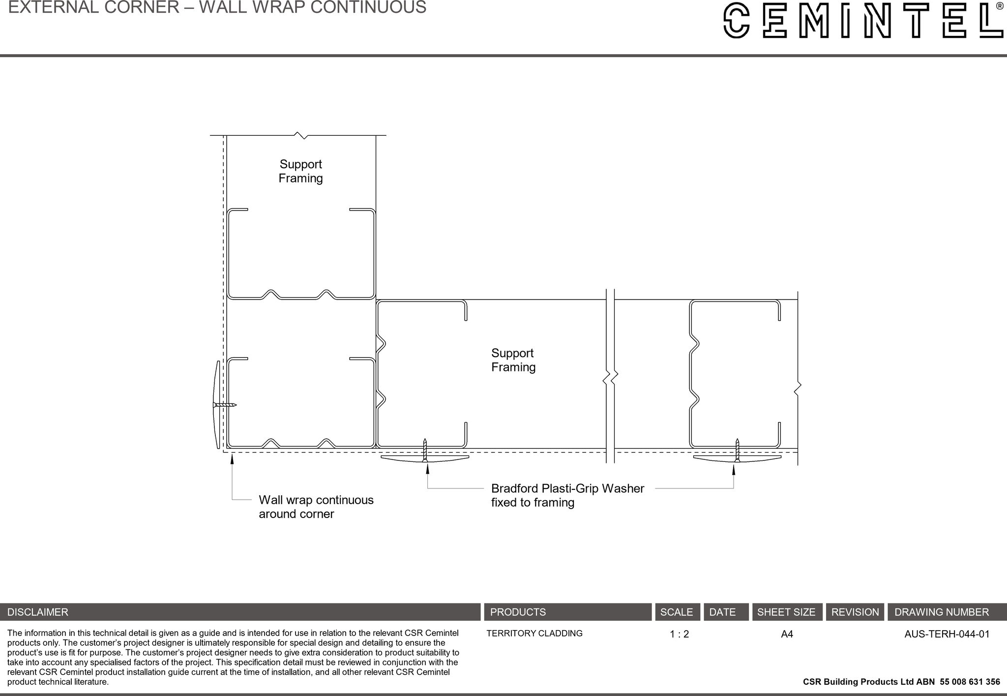 Navigate to AUS-TERH-044-01 - EXTERNAL CORNER – WALL WRAP CONTINUOUS