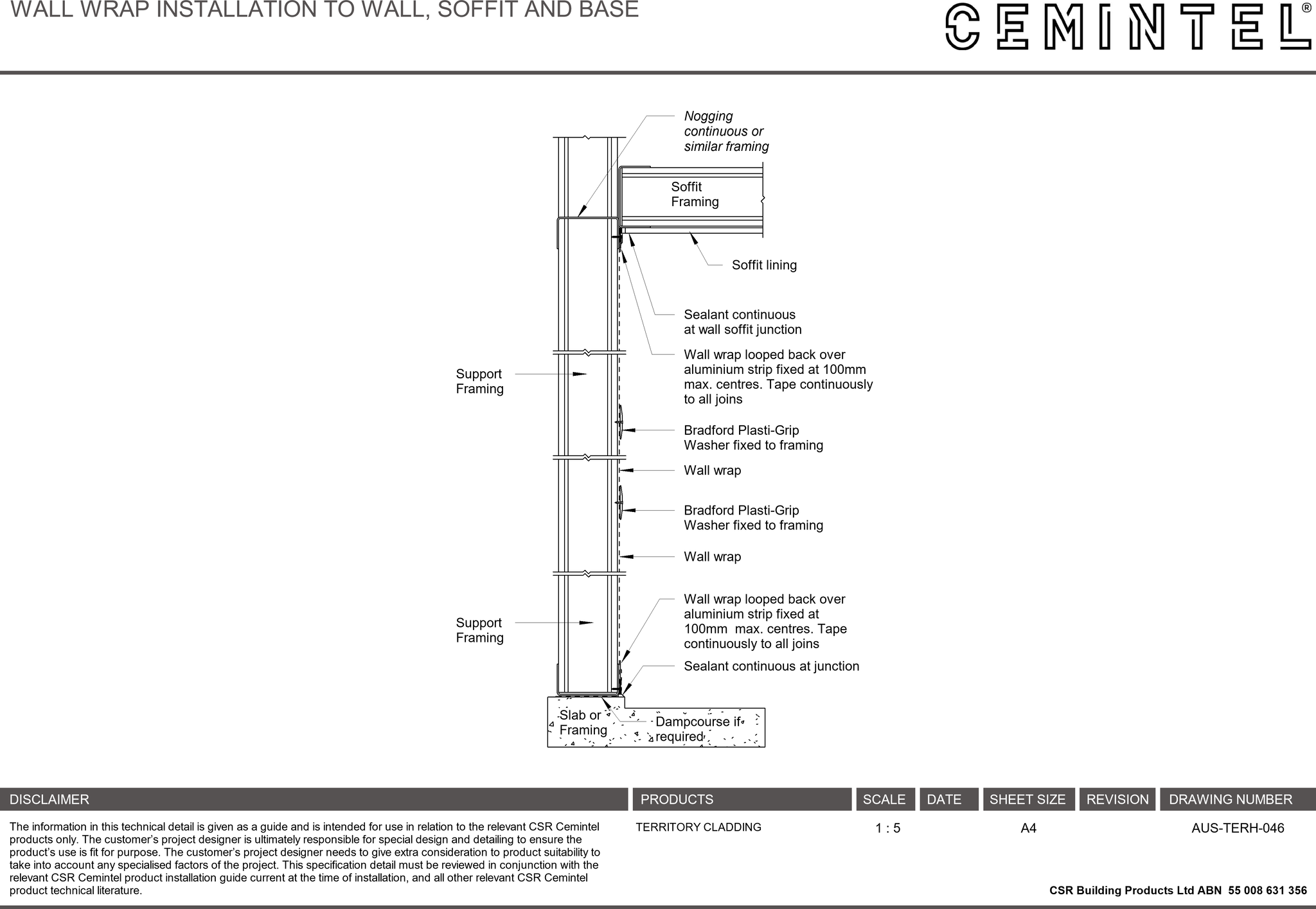 Navigate to AUS-TERH-046 - WALL WRAP INSTALLATION TO WALL, SOFFIT AND BASE