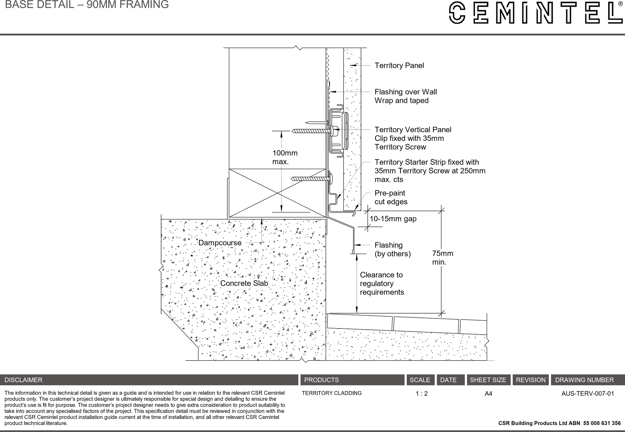 Navigate to AUS-TERV-007-01 - BASE DETAIL – 90MM FRAMING