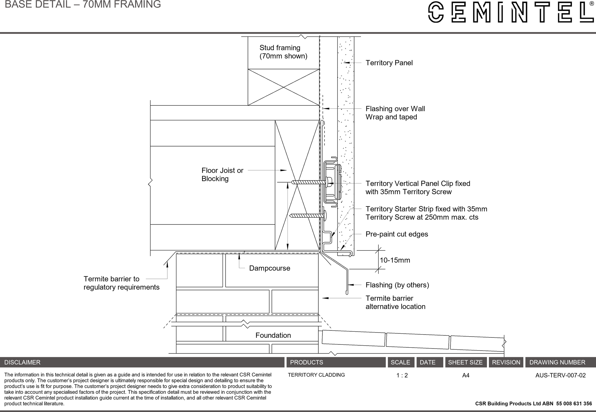 Navigate to AUS-TERV-007-02 - BASE DETAIL – 70MM FRAMING