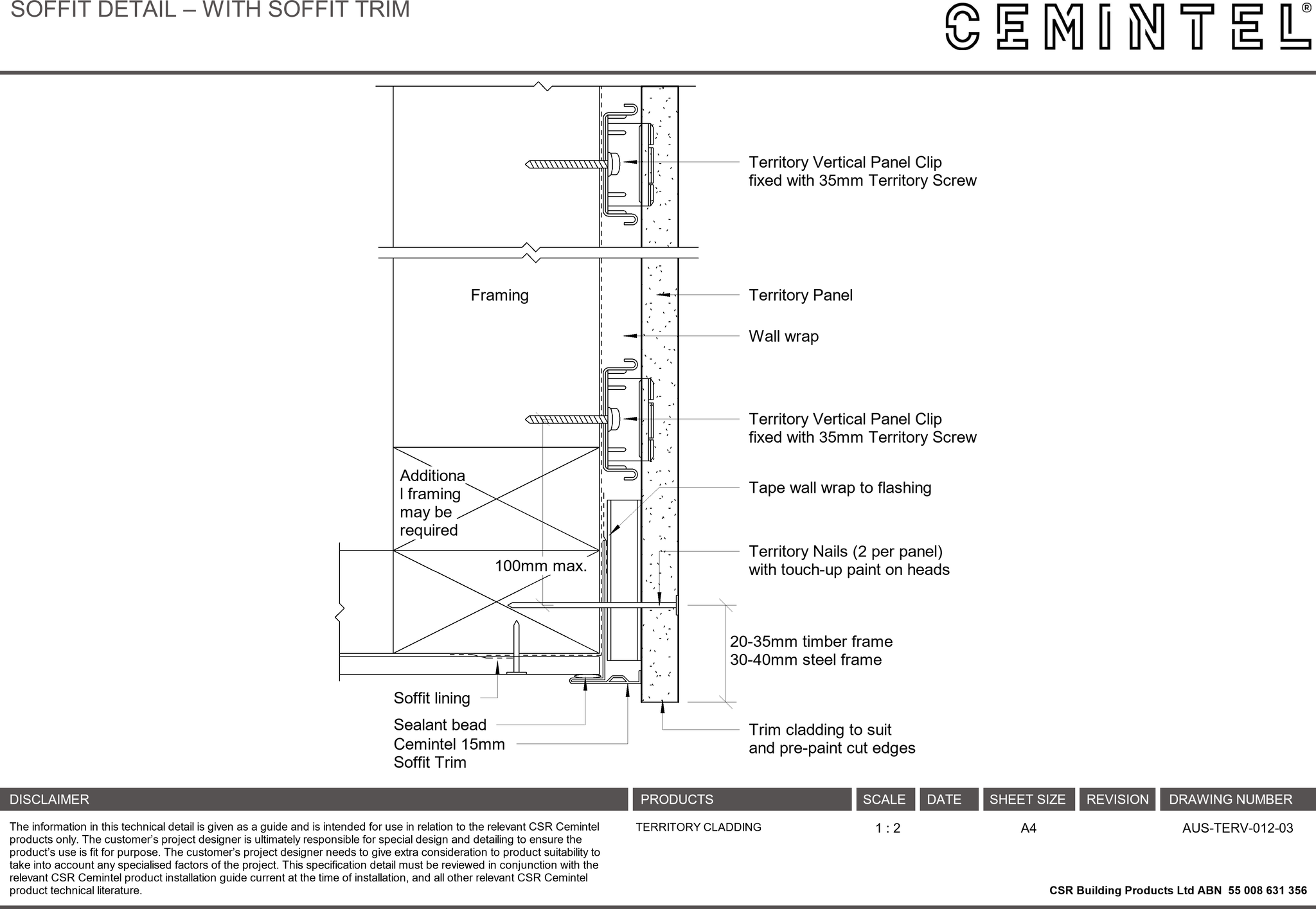 Navigate to AUS-TERV-012-03 - SOFFIT DETAIL – WITH SOFFIT TRIM