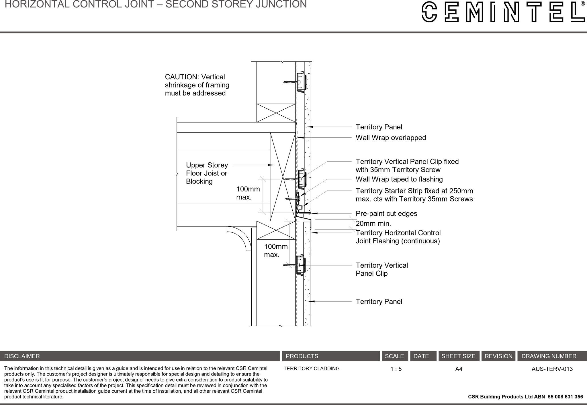 Navigate to AUS-TERV-013 - HORIZONTAL CONTROL JOINT – SECOND STOREY JUNCTION
