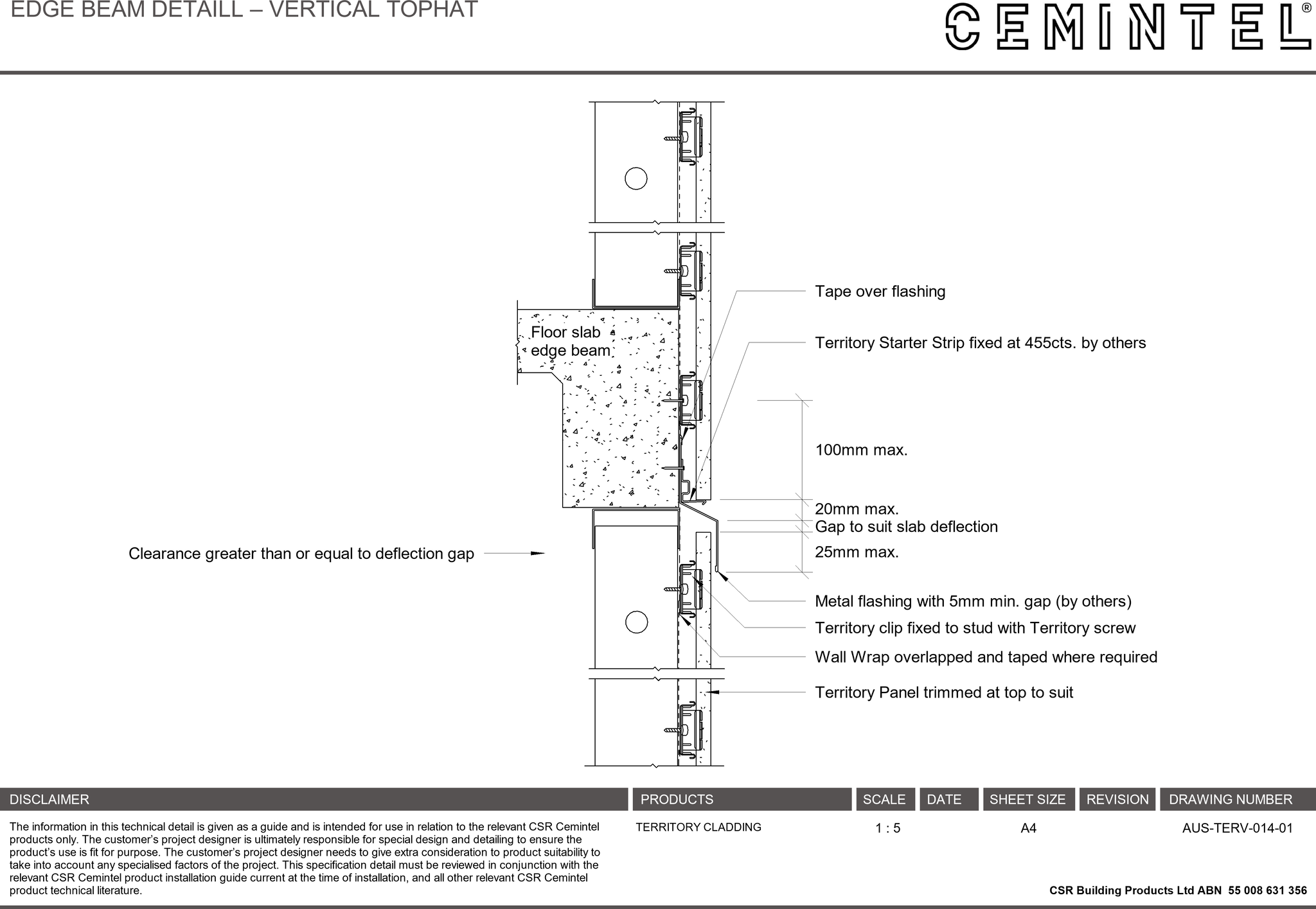 Navigate to AUS-TERV-014-01 - EDGE BEAM DETAILL – VERTICAL TOPHAT