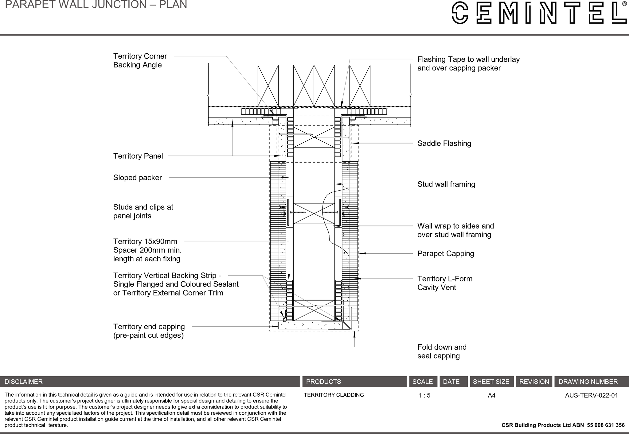 Navigate to AUS-TERV-022-01 - PARAPET WALL JUNCTION – PLAN