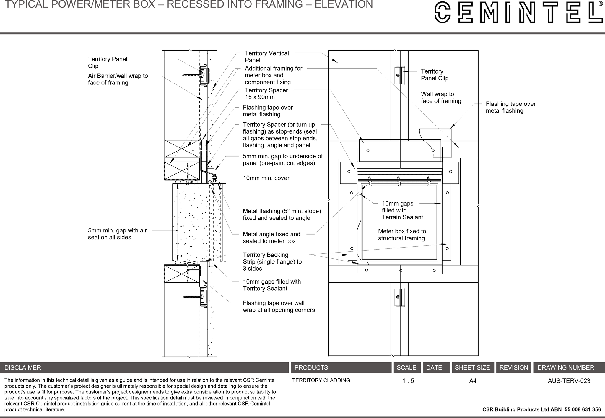 Navigate to AUS-TERV-023 - TYPICAL POWER-METER BOX – RECESSED INTO FRAMING – ELEVATION