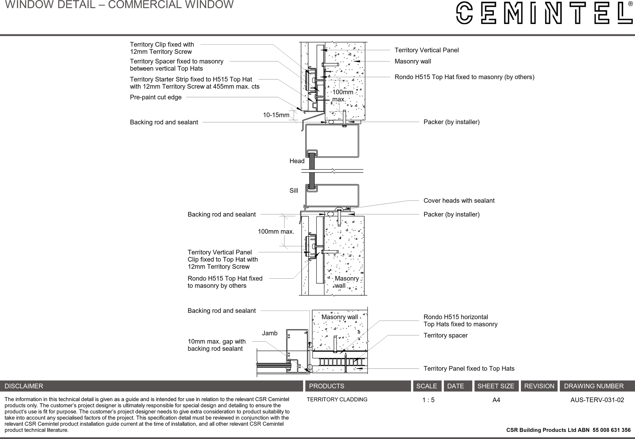 Navigate to AUS-TERV-031-02 - WINDOW DETAIL – COMMERCIAL WINDOW