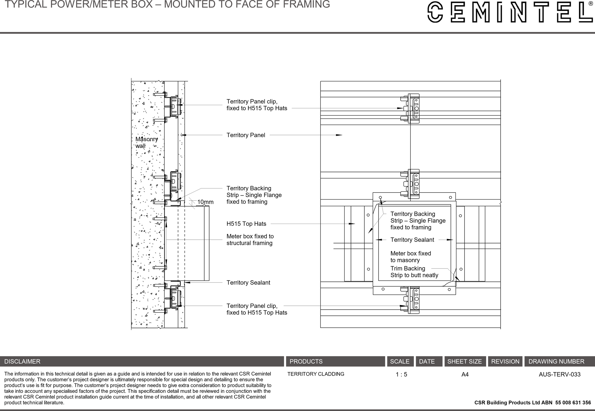 Navigate to AUS-TERV-033 - TYPICAL POWER-METER BOX – MOUNTED TO FACE OF FRAMING