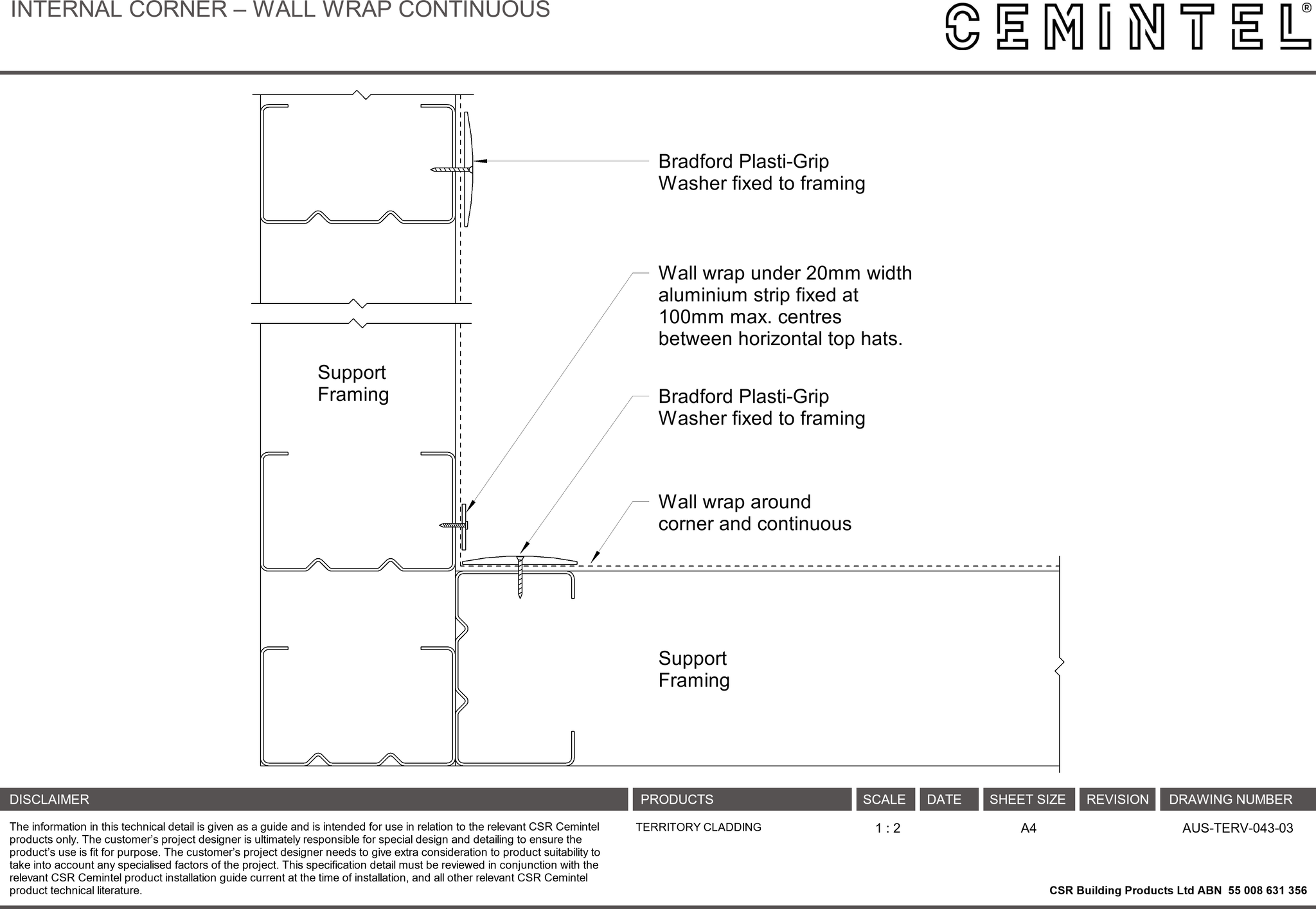 Navigate to AUS-TERV-043-03 - INTERNAL CORNER – WALL WRAP CONTINUOUS