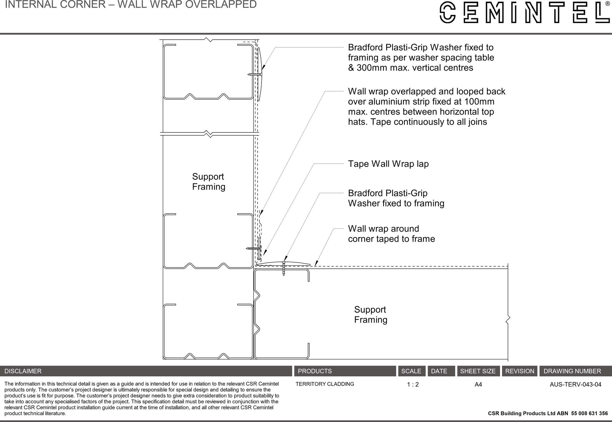 Navigate to AUS-TERV-043-04 - INTERNAL CORNER – WALL WRAP OVERLAPPED