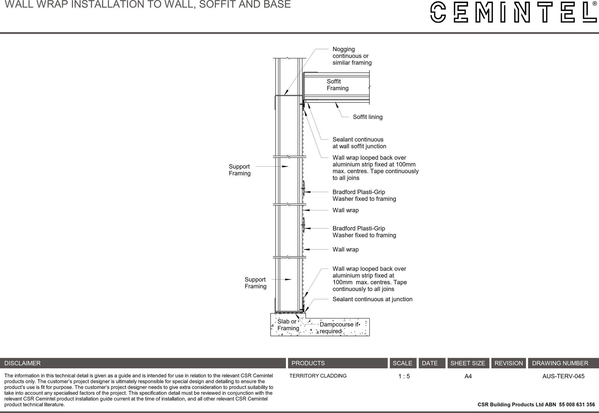 Navigate to AUS-TERV-045 - WALL WRAP INSTALLATION TO WALL, SOFFIT AND BASE