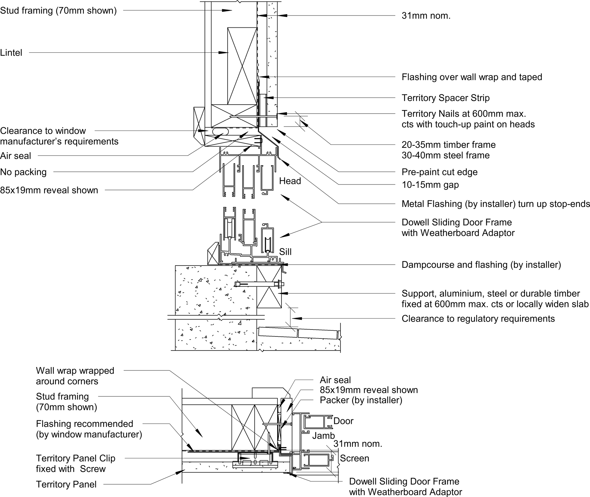 Navigate to Territory Horizontal - Dowell Sliding Door Installation – 70mm Framing and 85mm Reveal