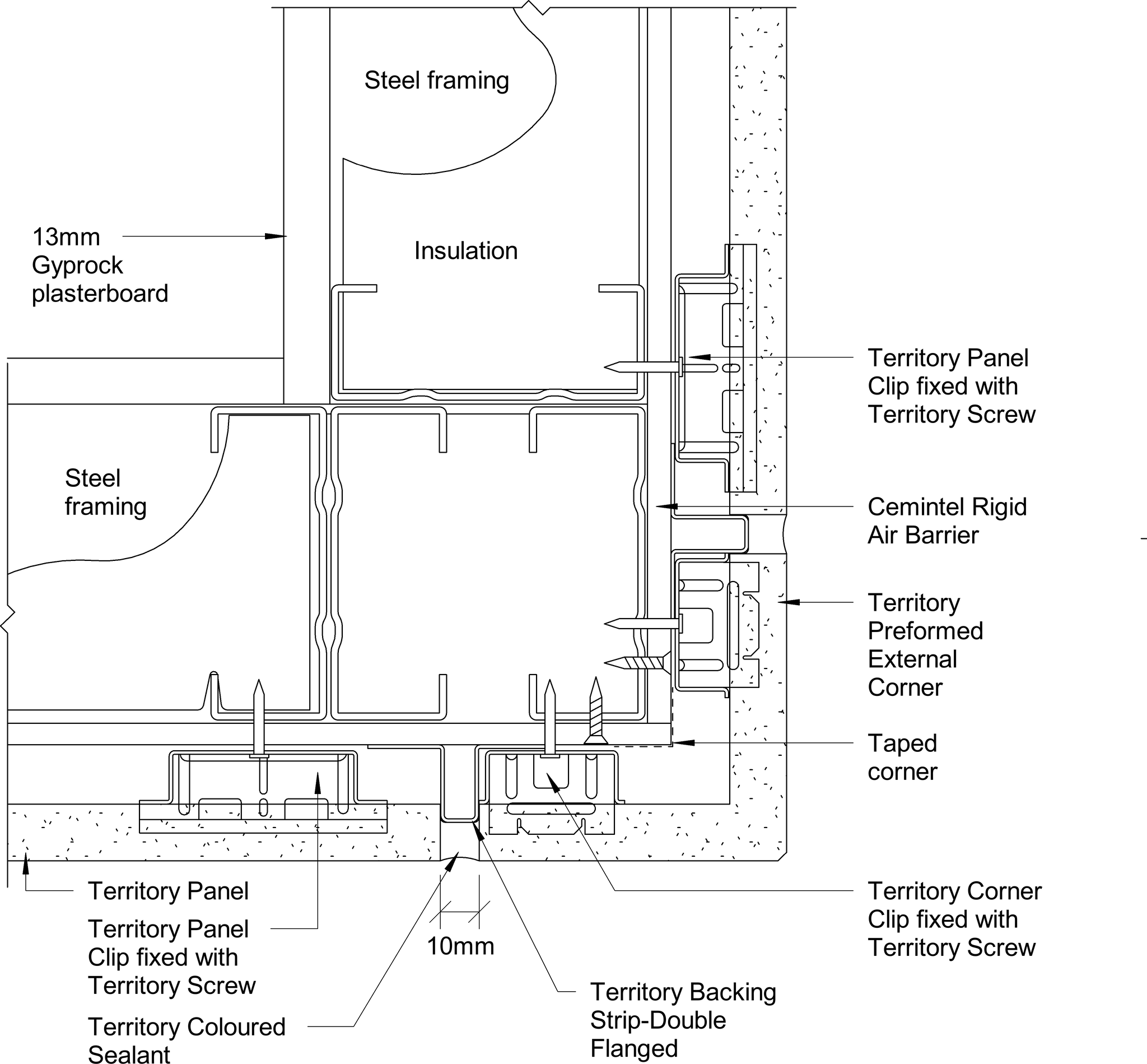 Navigate to Territory Horizontal - External Corner Detail – With Preformed Corner 2