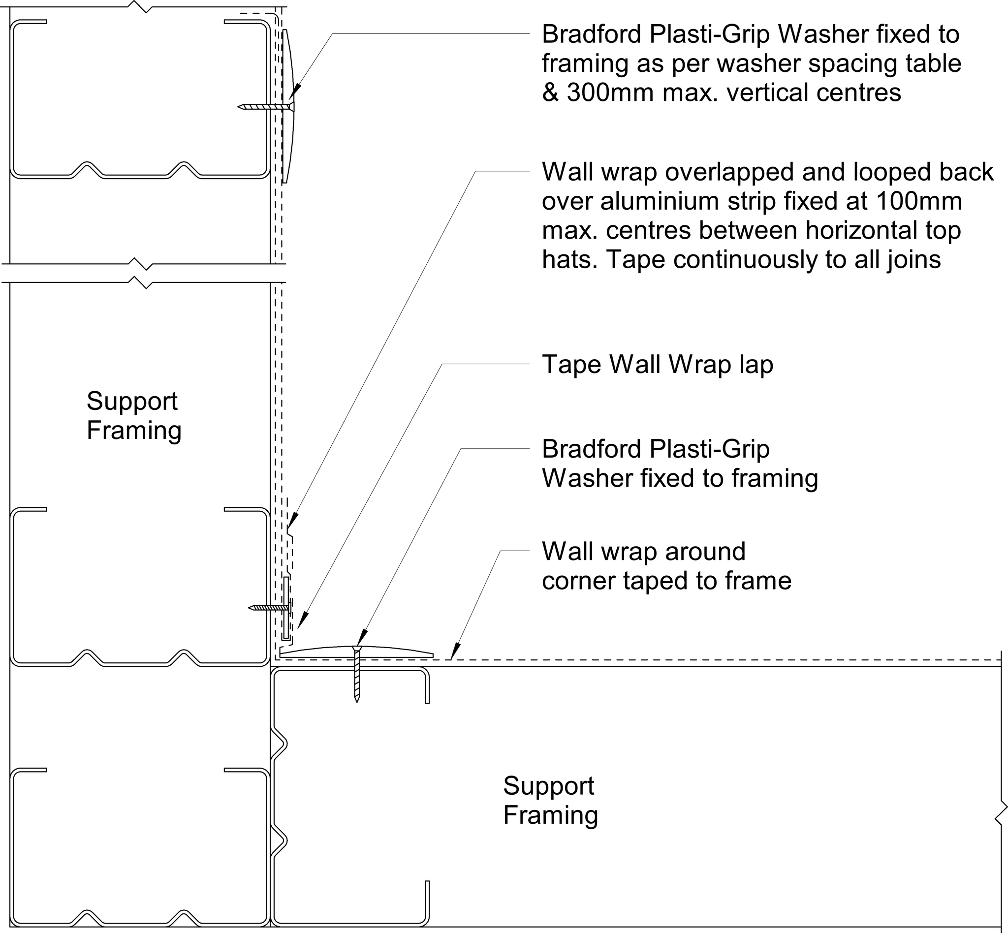 Navigate to Territory Horizontal - Internal Corner – Wall Wrap Overlapped