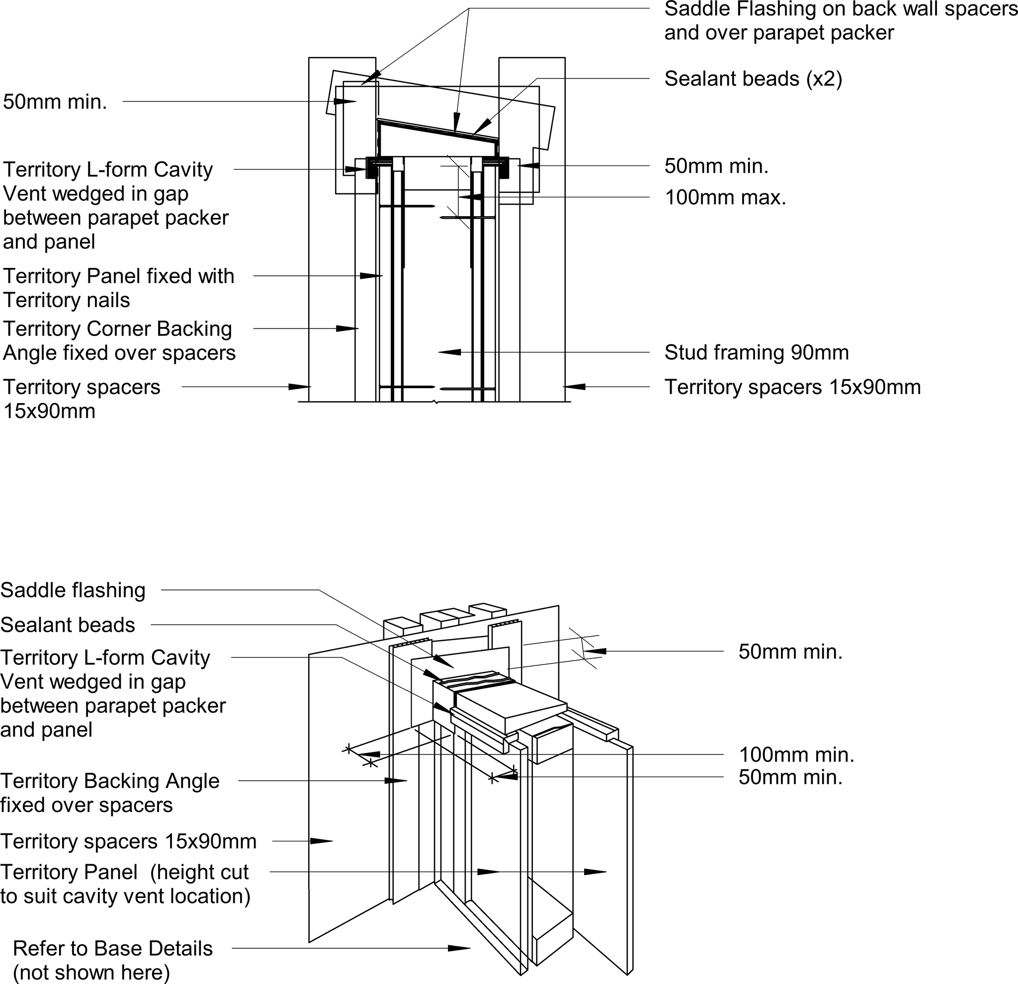 Navigate to Territory Horizontal - Parapet Wall Junction – Stage 2