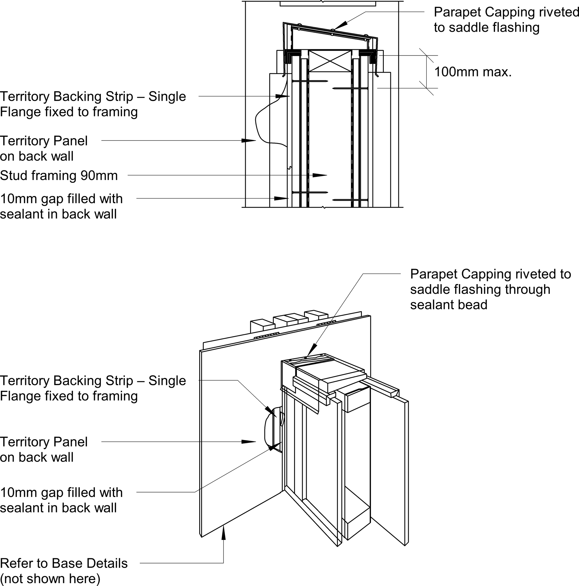 Navigate to Territory Horizontal - Parapet Wall Junction – Stage 3
