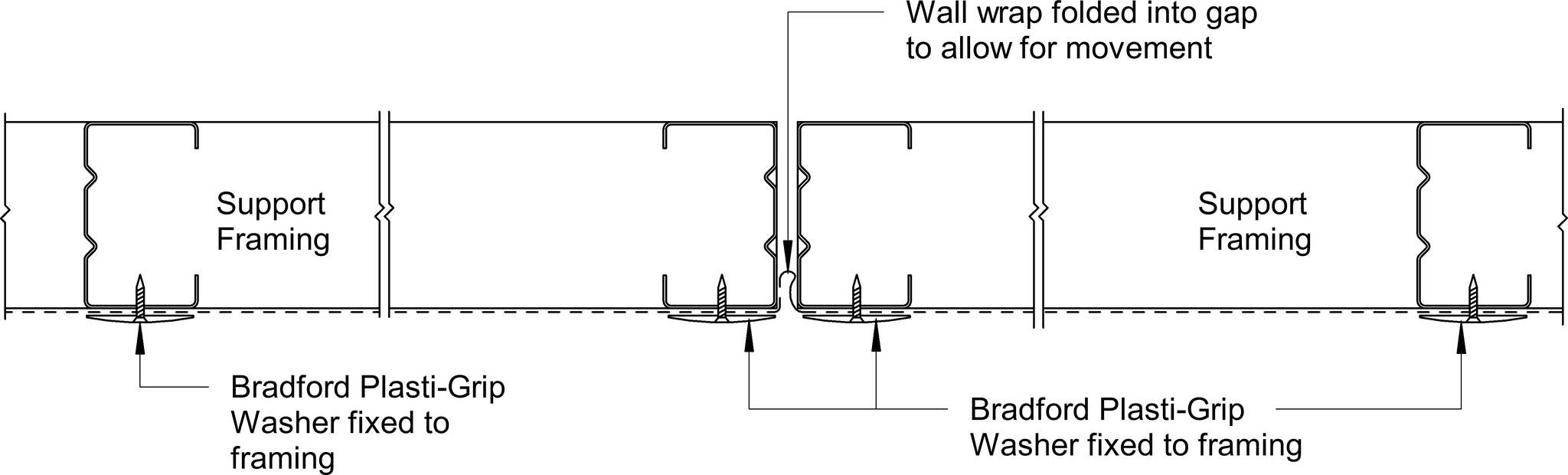 Navigate to Territory Horizontal - Vertical Wall Wrap Junction – No Lap Double Washer