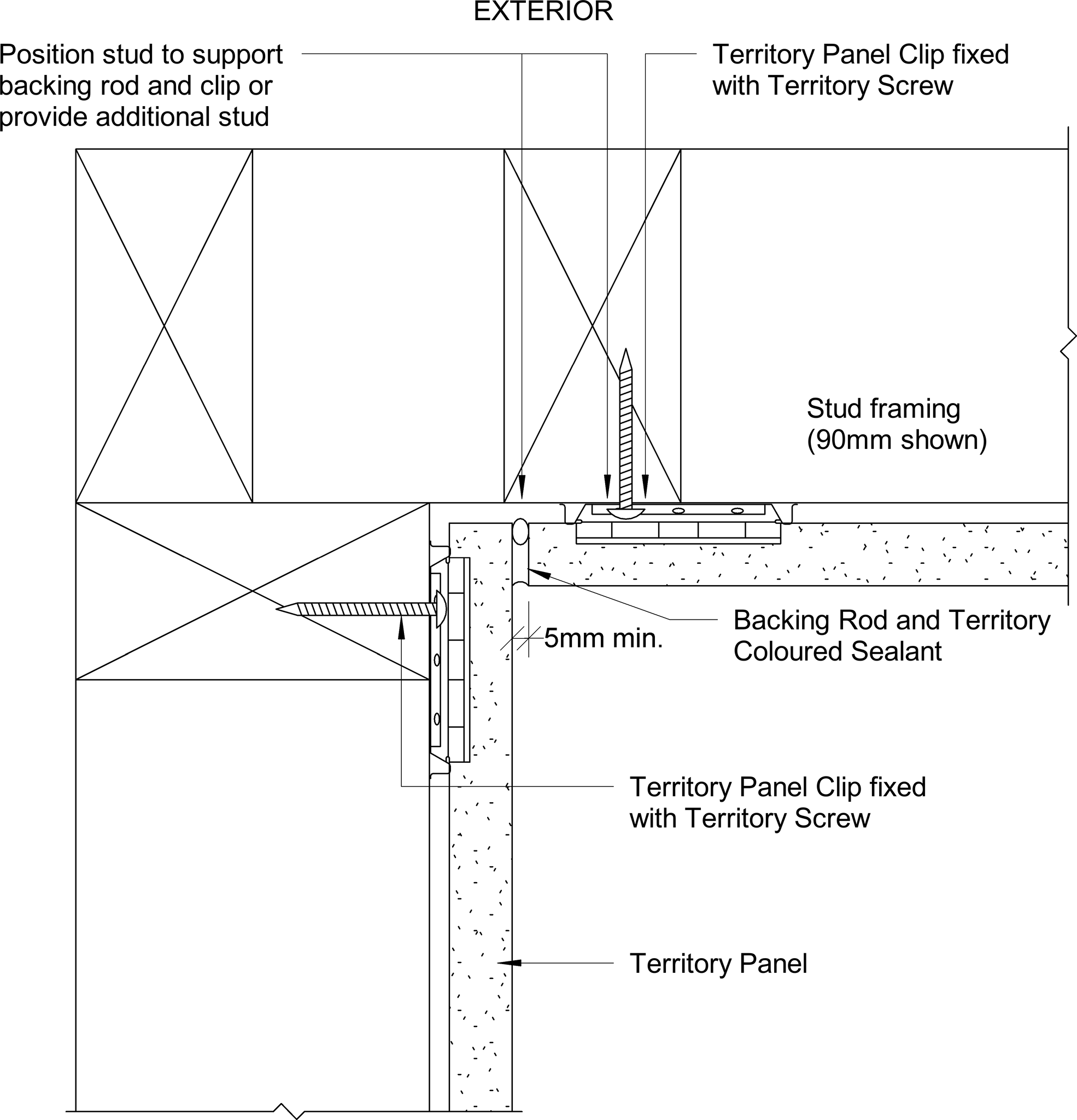 Navigate to Territory Internal - Internal Corner with Backing Rod and Coloured Sealant – Plan View