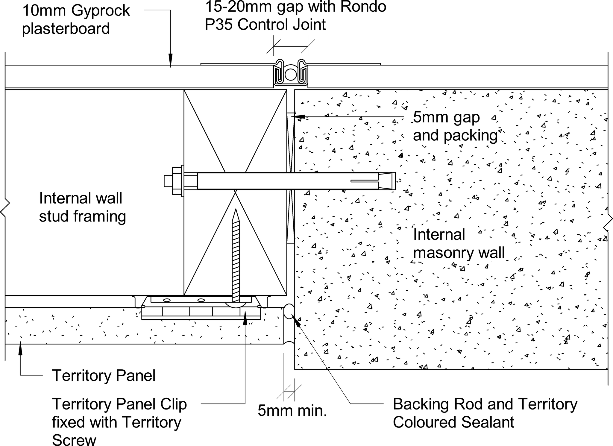 Navigate to Territory Internal - Typical Junction with Deep Masonry Wall – Plan View