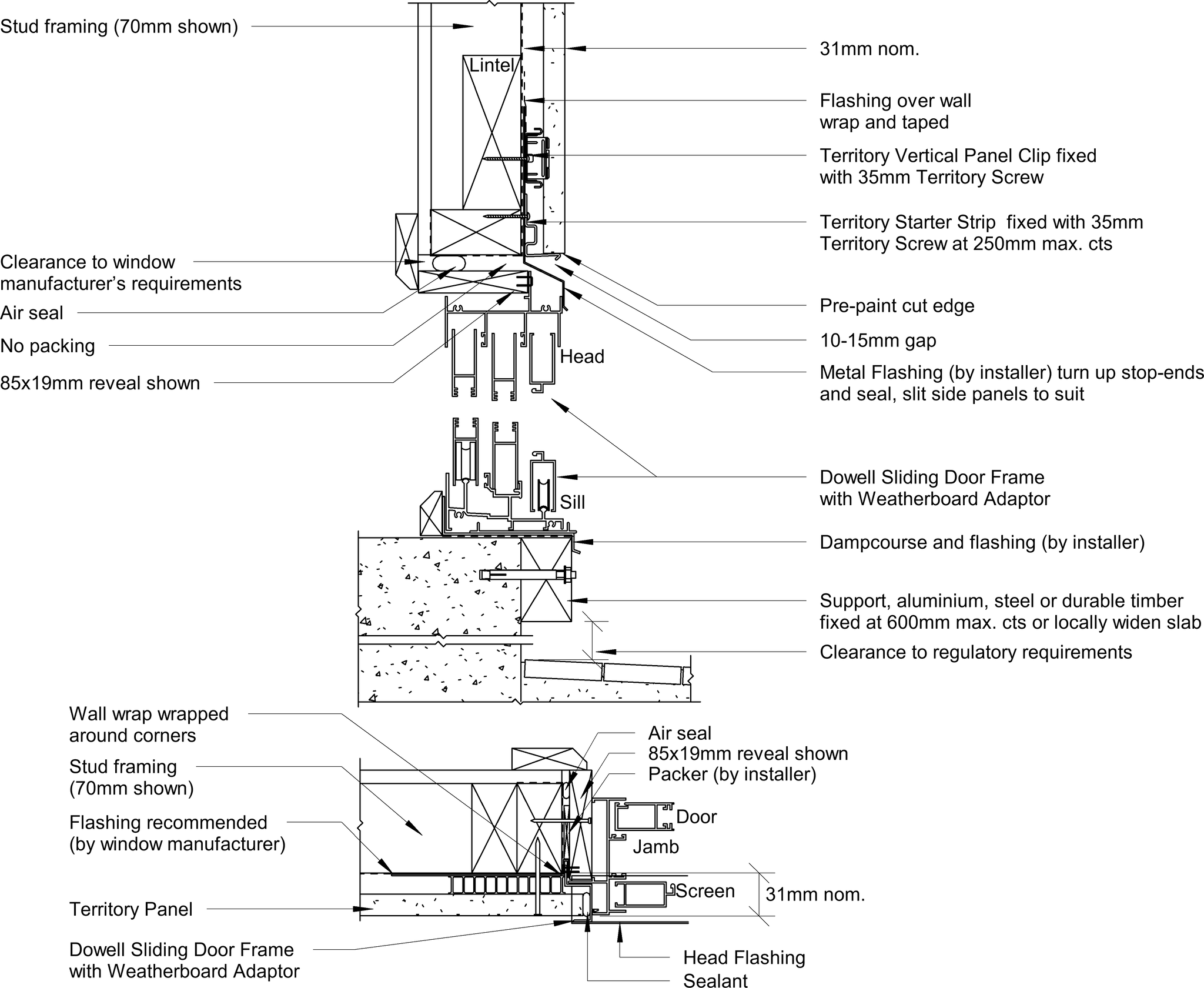  Image of Territory Vertical - Dowell Sliding Door Installation – 70mm Framing and 85mm Reveal