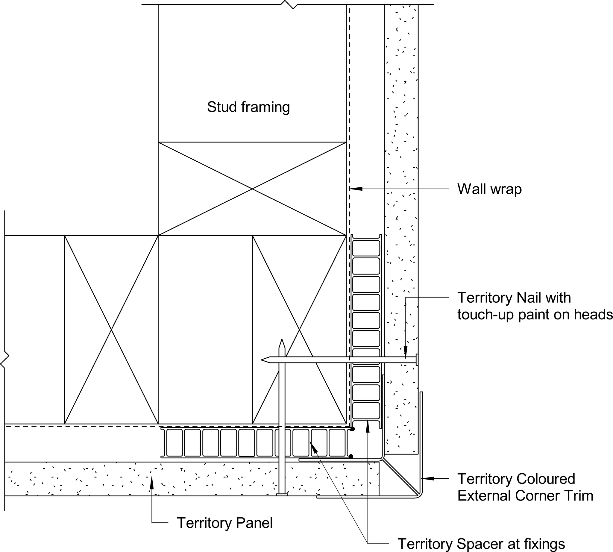 Navigate to Territory Vertical - External Corner Detail – with Aluminium External Corner 1