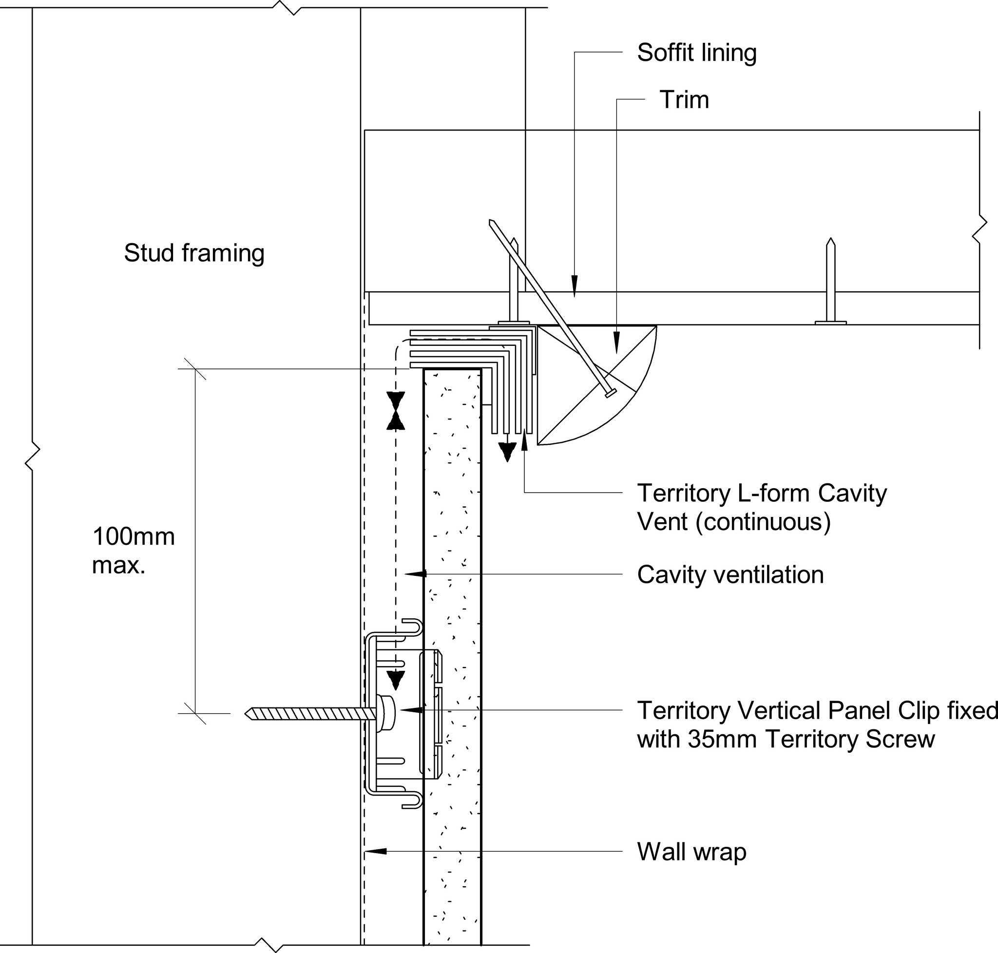 Navigate to Territory Vertical - Soffit Detail – with L-form Cavity Vent and Timber Trim