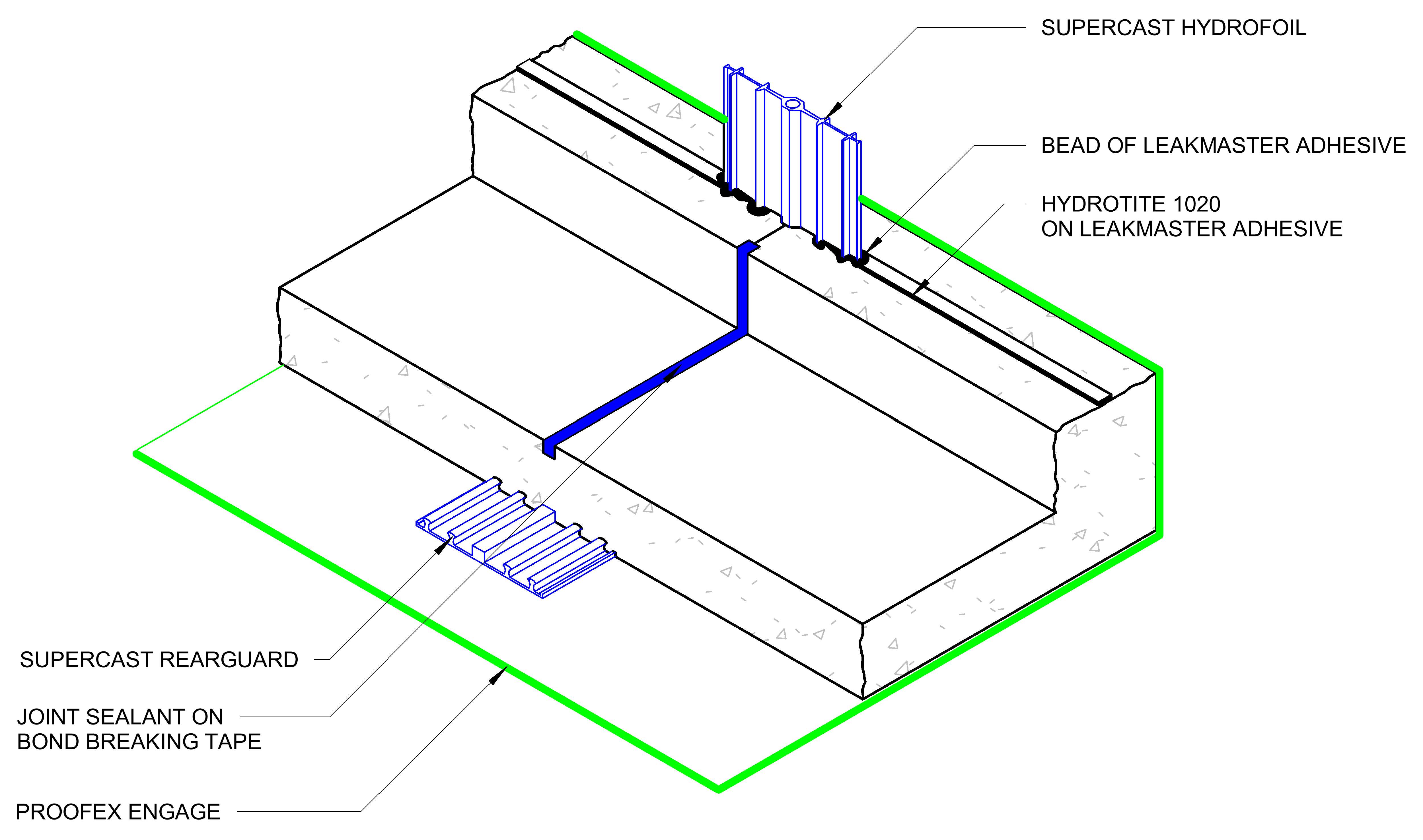  Image of TYPICAL EXTERNAL WATERPROOFING ­ HYDROTITE - PVC CONNECTION DETAIL