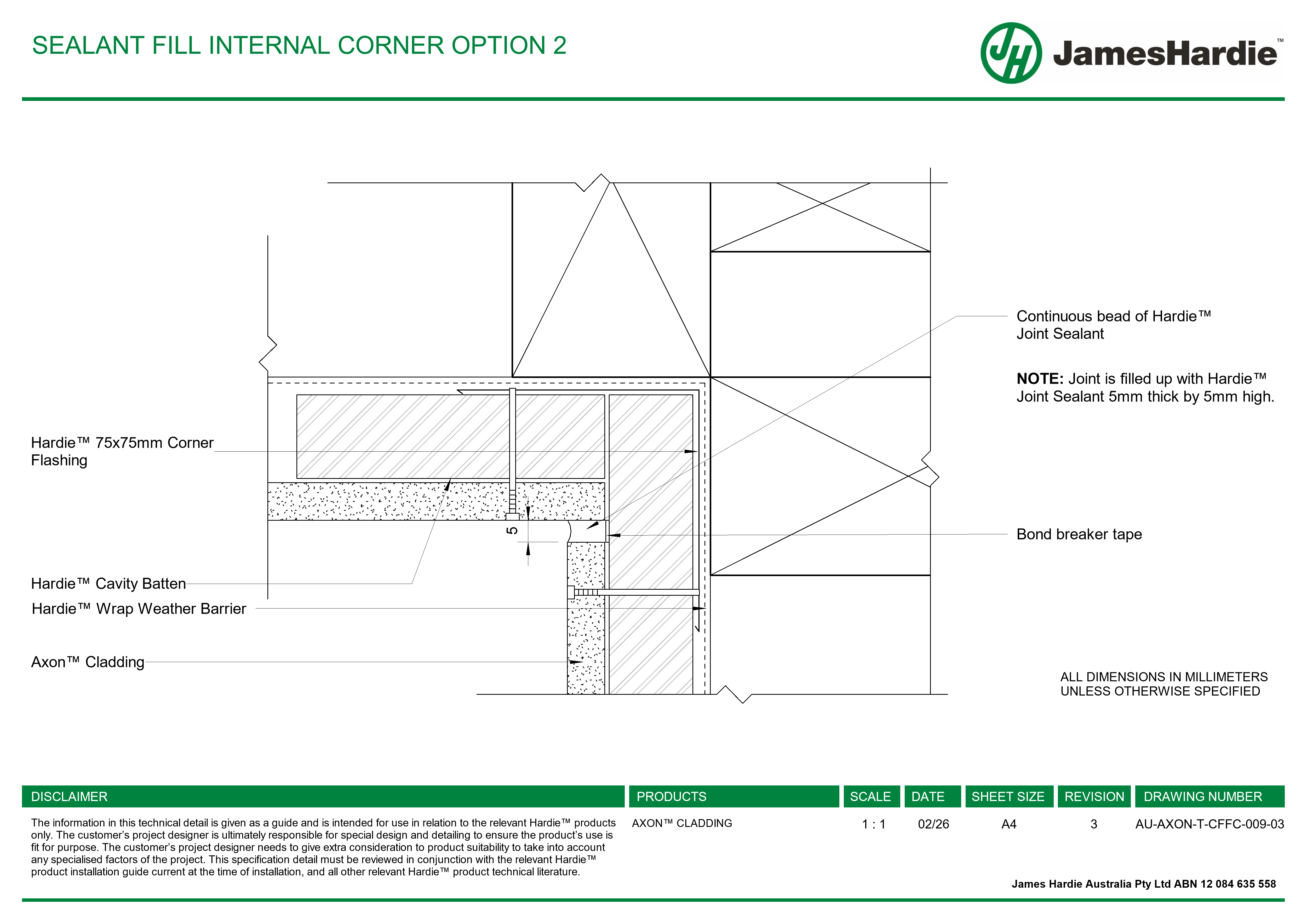 Navigate to AU-AXON-T-CFFC-009-03 - SEALANT FILL INTERNAL CORNER OPTION 2