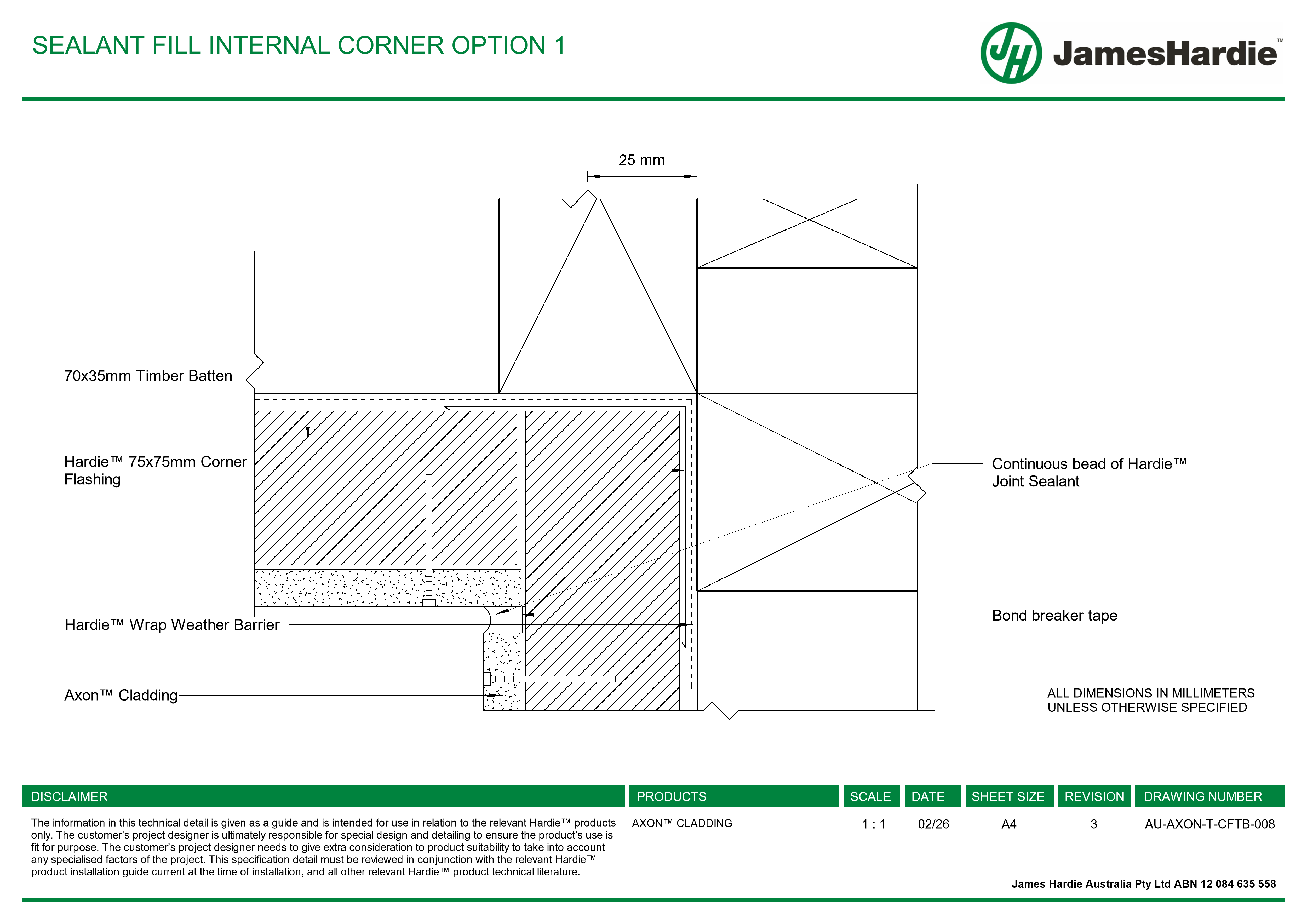 Navigate to AU-AXON-T-CFTB-008 - SEALANT FILL INTERNAL CORNER OPTION 1