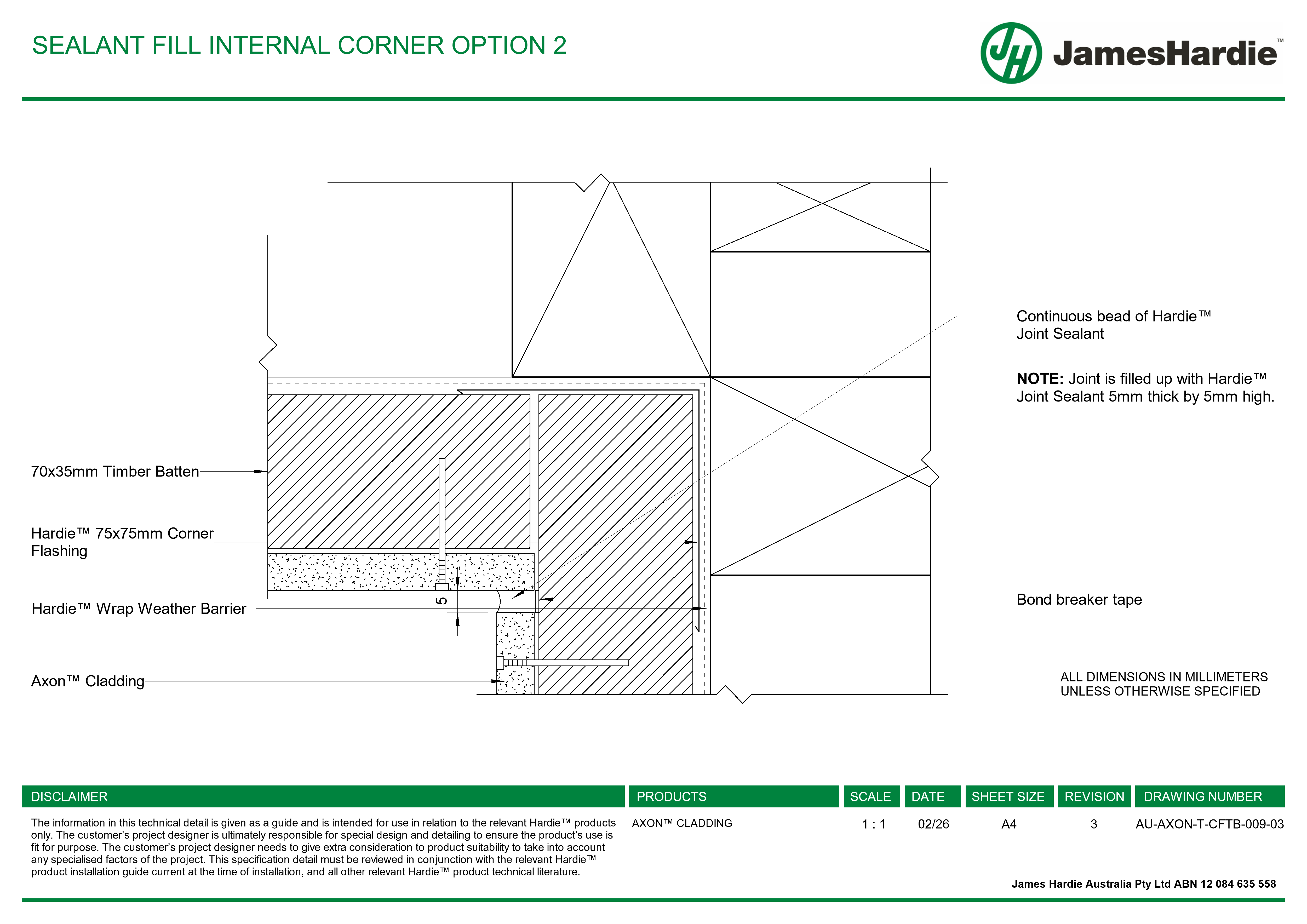 Navigate to AU-AXON-T-CFTB-009-03 - SEALANT FILL INTERNAL CORNER OPTION 2