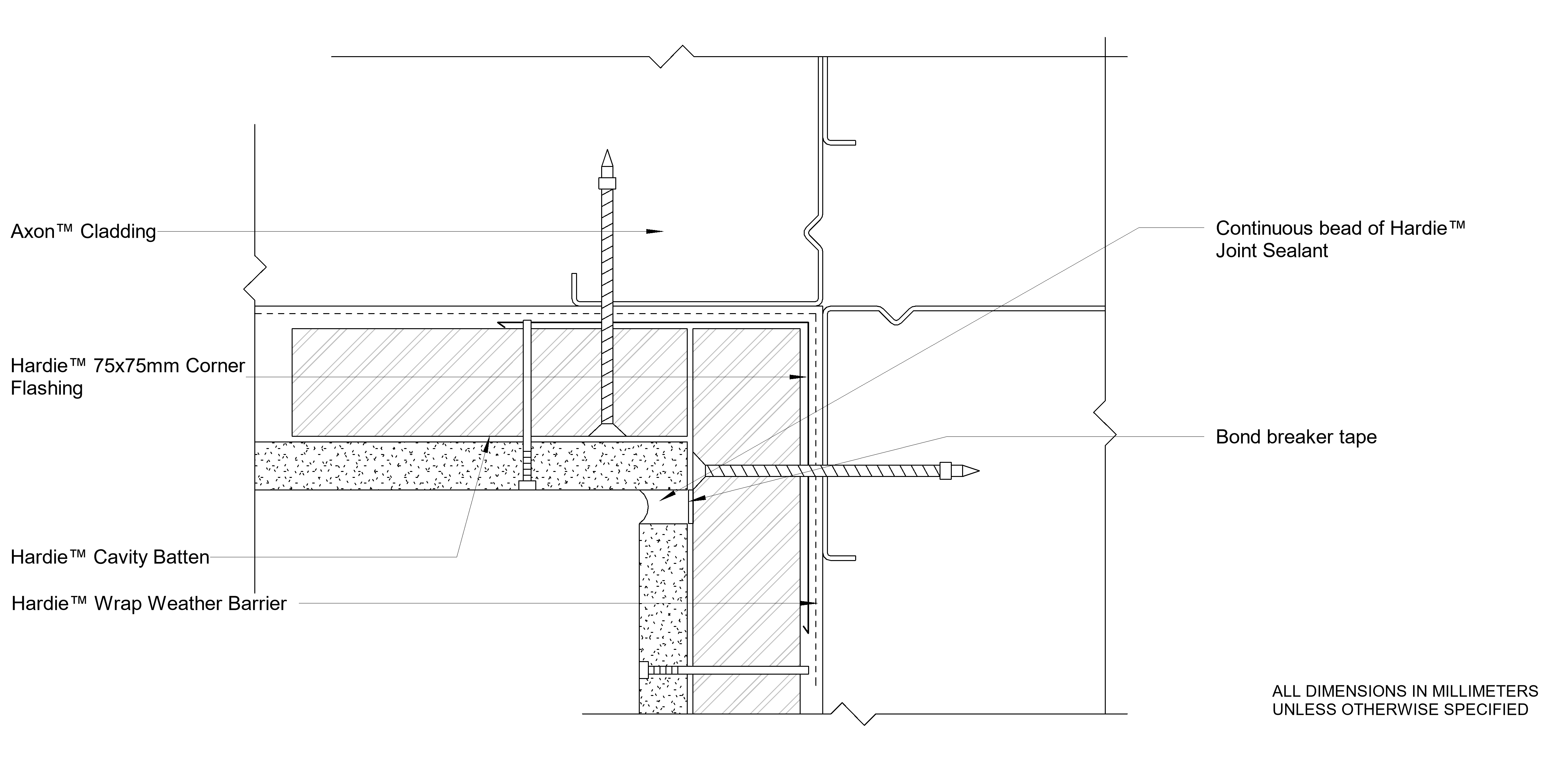 Navigate to AXON Steel CFFC Sealant Fill Internal Corner Option 1