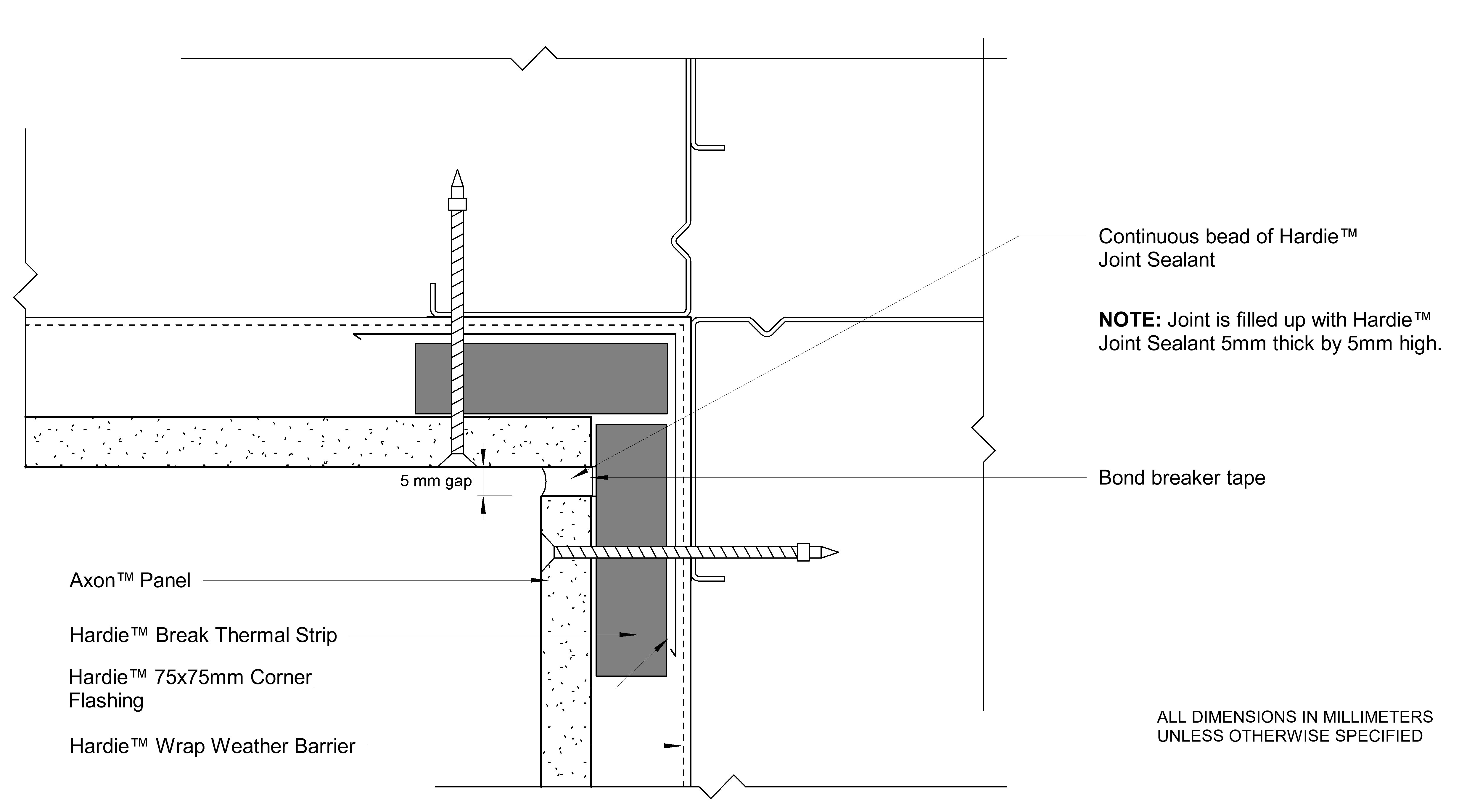 Navigate to AXON Steel DF Sealant Fill Internal Corner Option 2