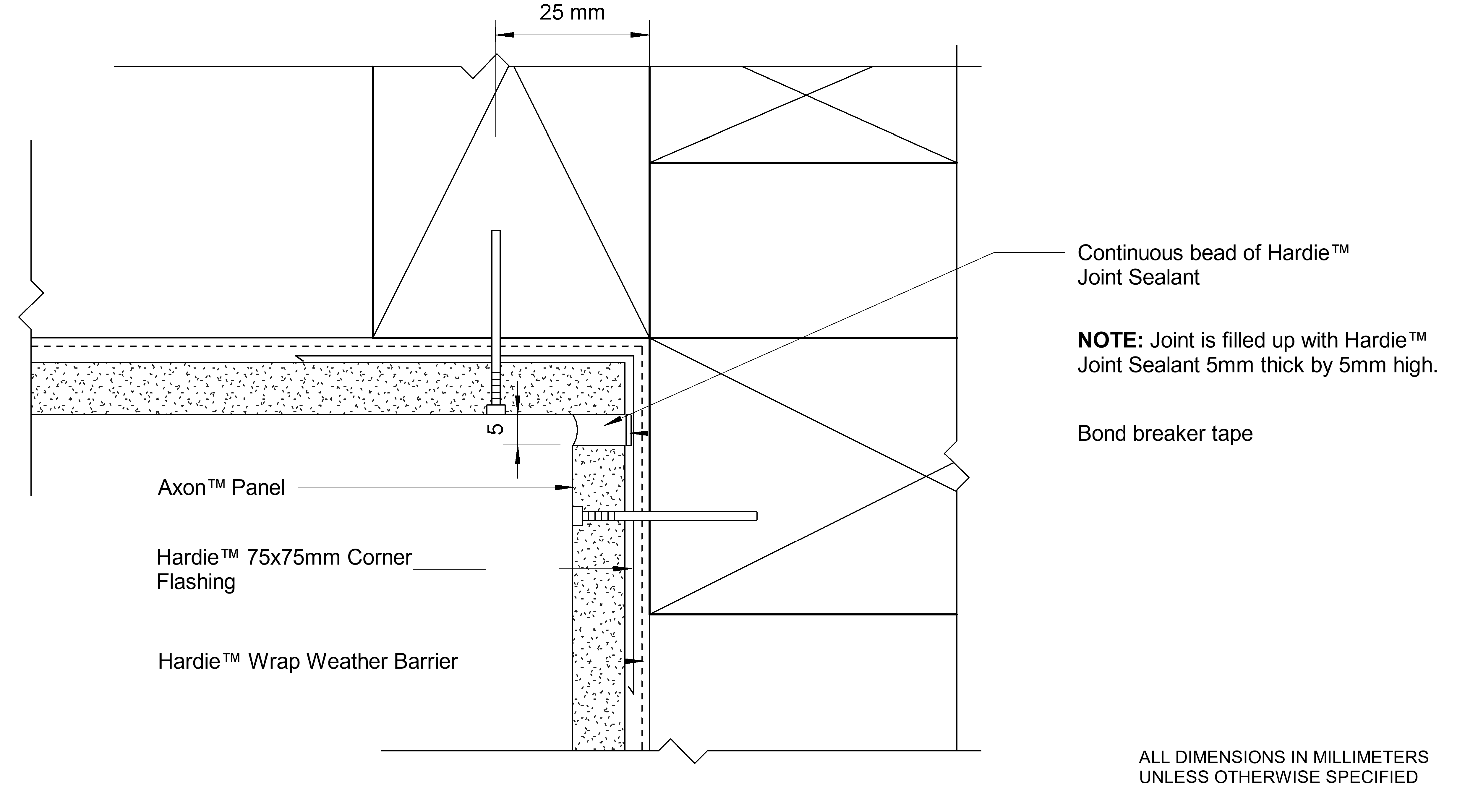 Navigate to AXON Timber DF Sealant Fill Internal Corner Option 2