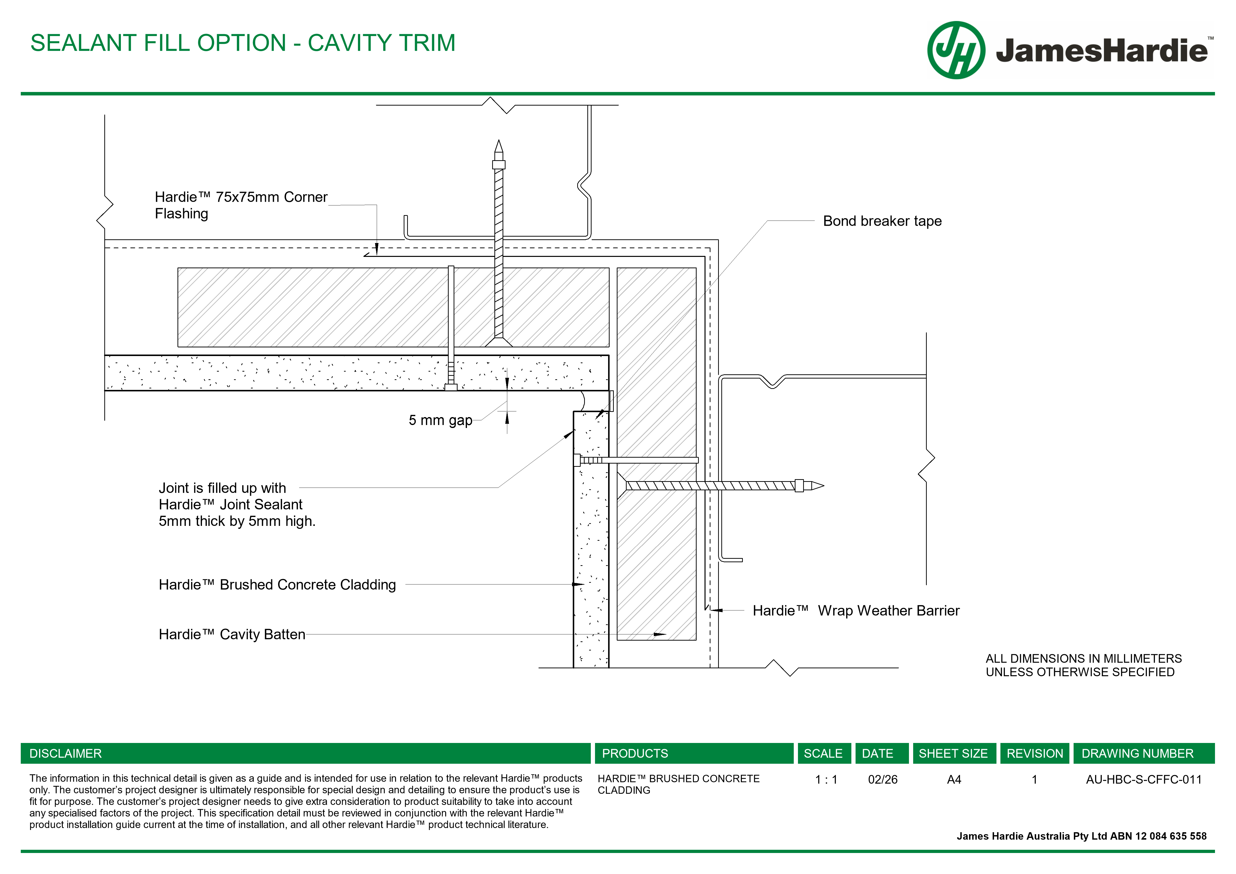 Navigate to AU-HBC-S-CFFC-011 - SEALANT FILL OPTION - CAVITY TRIM