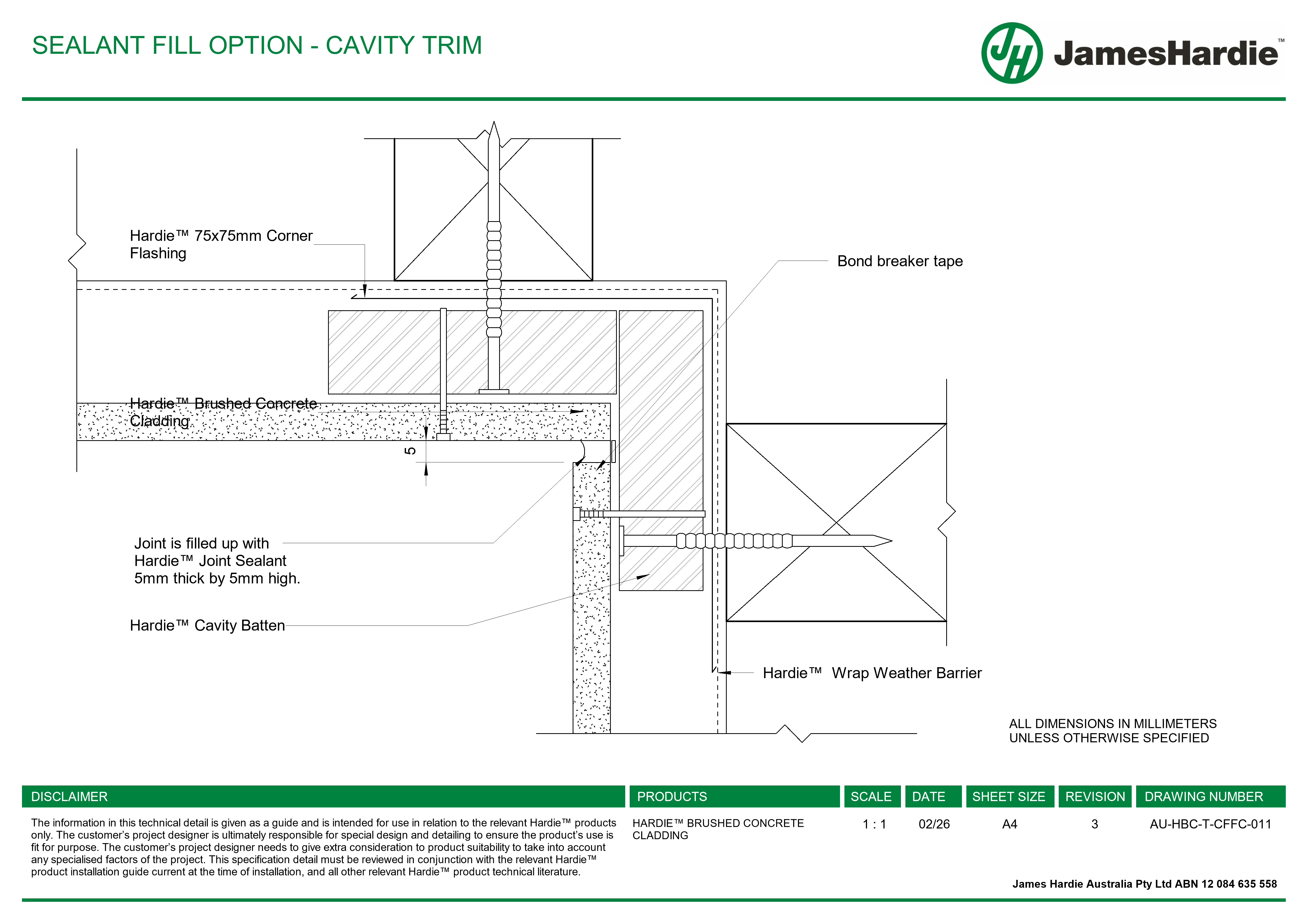 Navigate to AU-HBC-T-CFFC-011 - SEALANT FILL OPTION - CAVITY TRIM