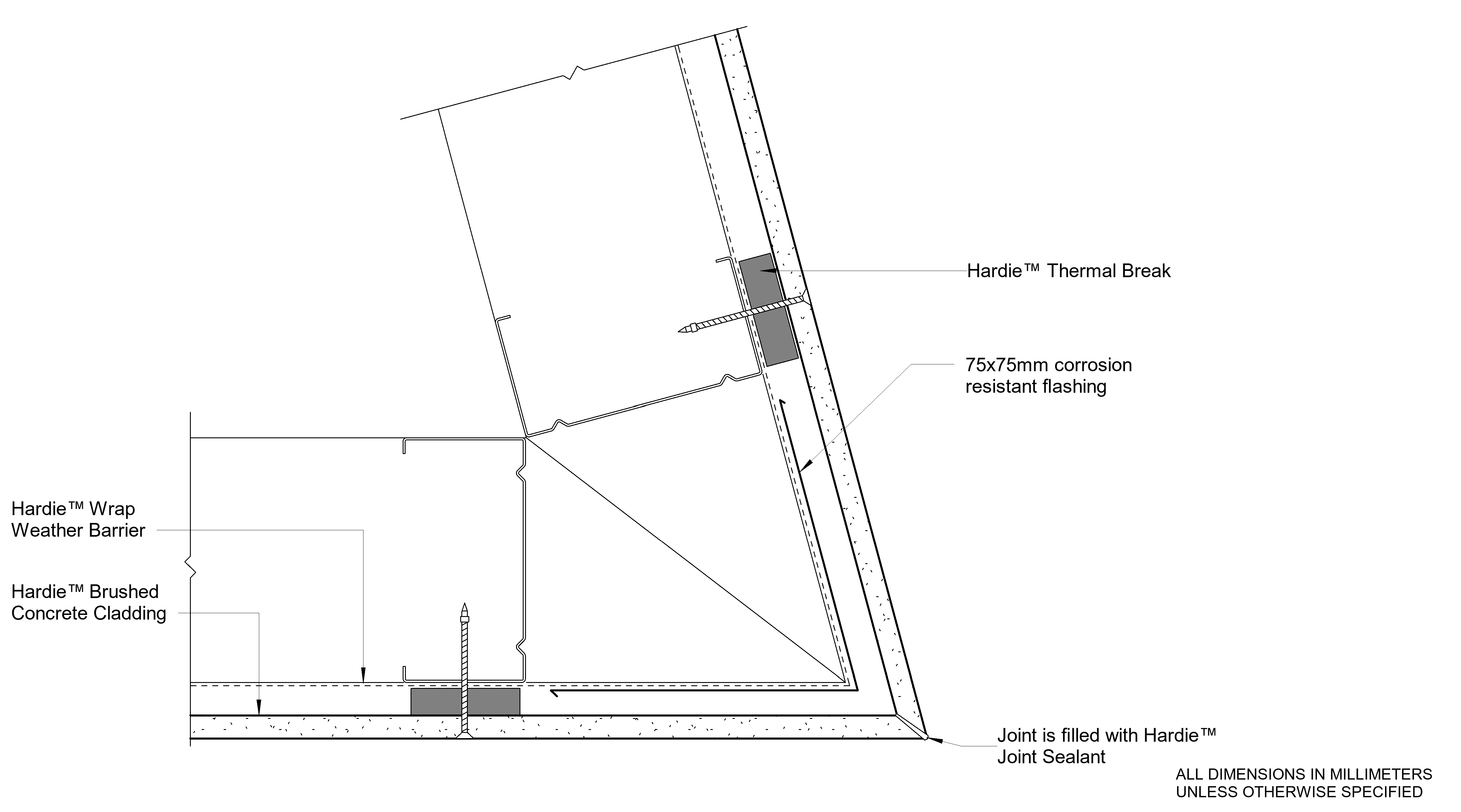 Navigate to HBC Steel DF Sealant Fill Corner Option Less Than 90º External Cnr