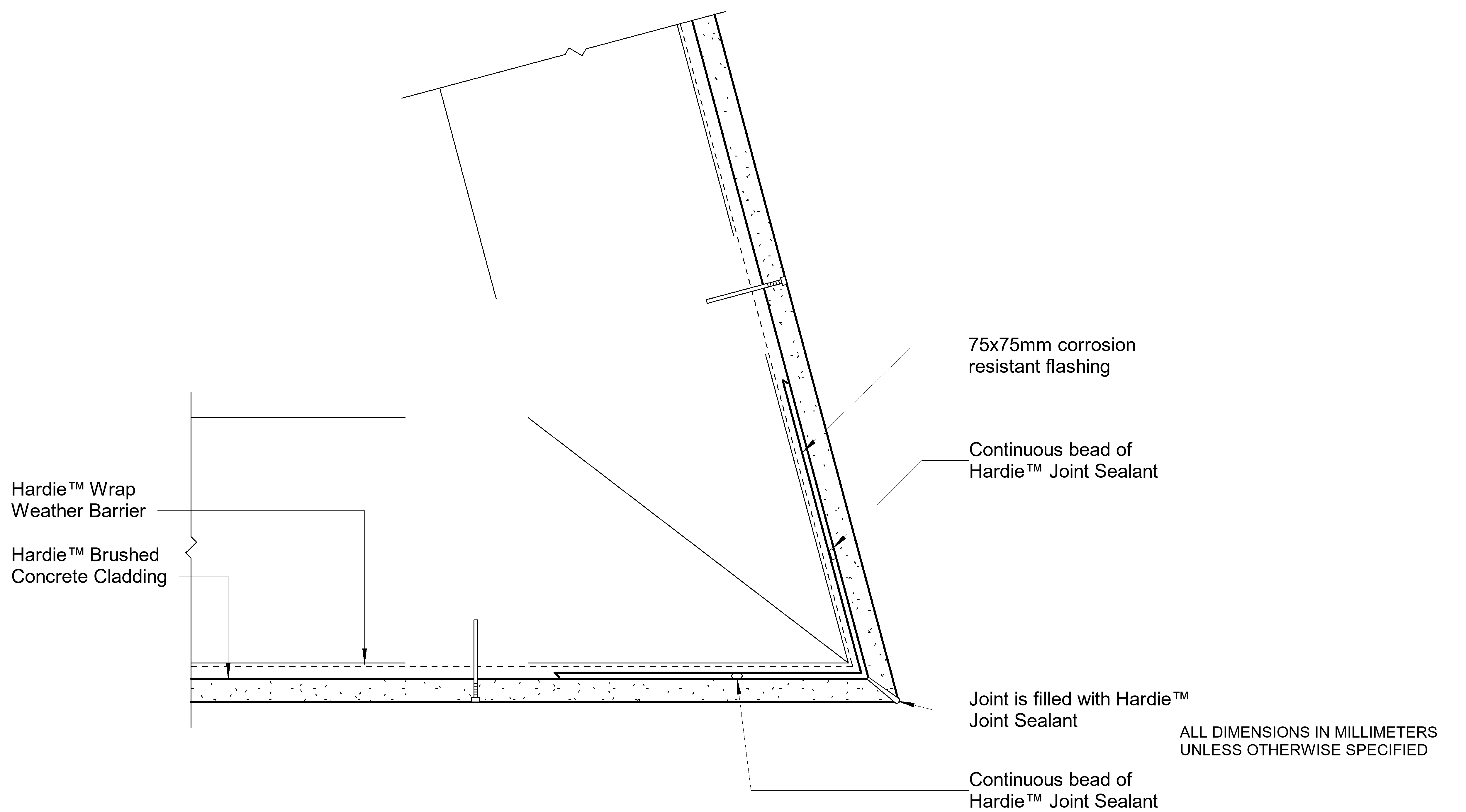 Navigate to HBC Timber DF Sealant Fill Corner Option Less Than 90º External Cnr