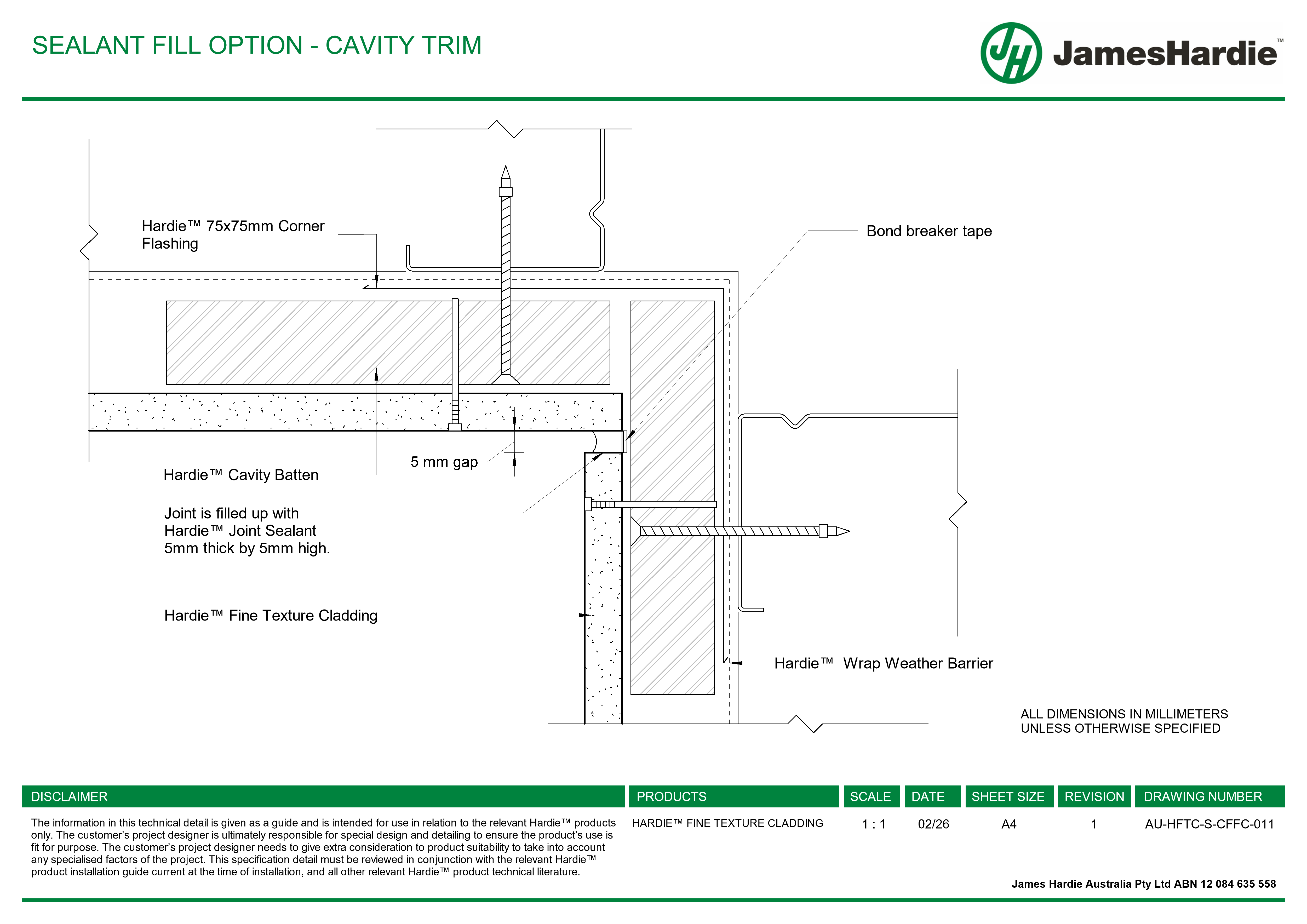 Navigate to AU-HFTC-S-CFFC-011 - SEALANT FILL OPTION - CAVITY TRIM