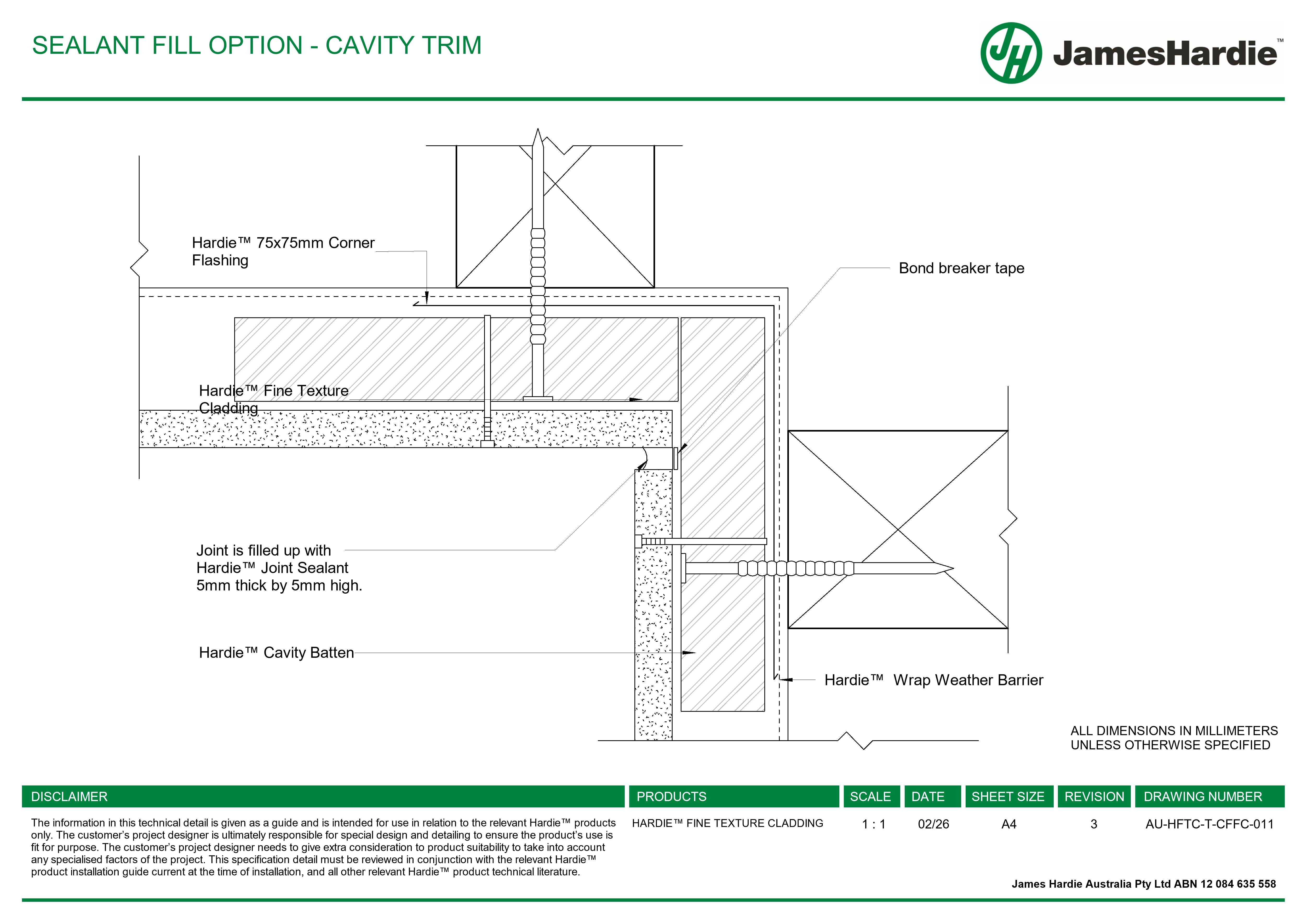Navigate to AU-HFTC-T-CFFC-011 - SEALANT FILL OPTION - CAVITY TRIM