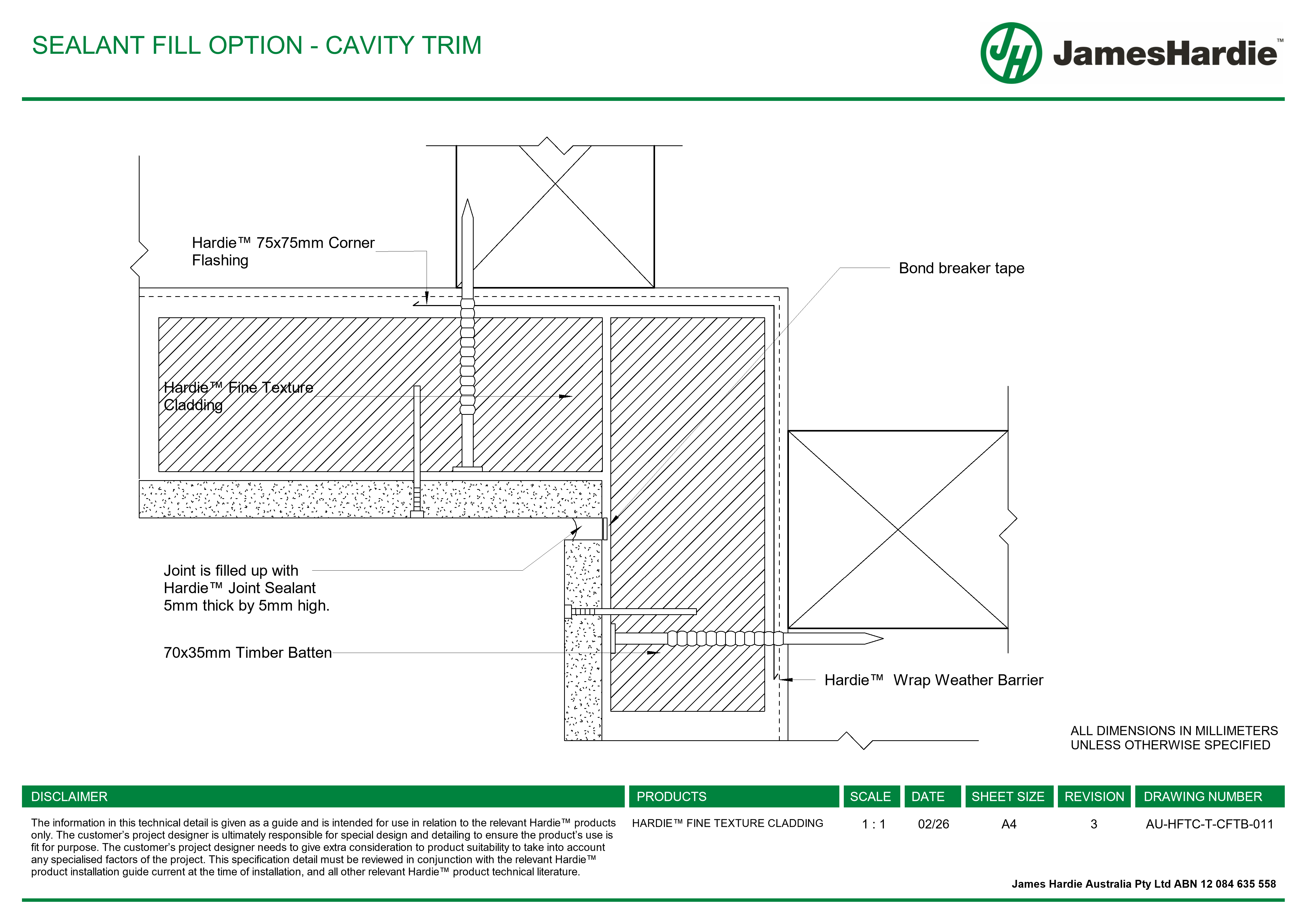 Navigate to AU-HFTC-T-CFTB-011 - SEALANT FILL OPTION - CAVITY TRIM