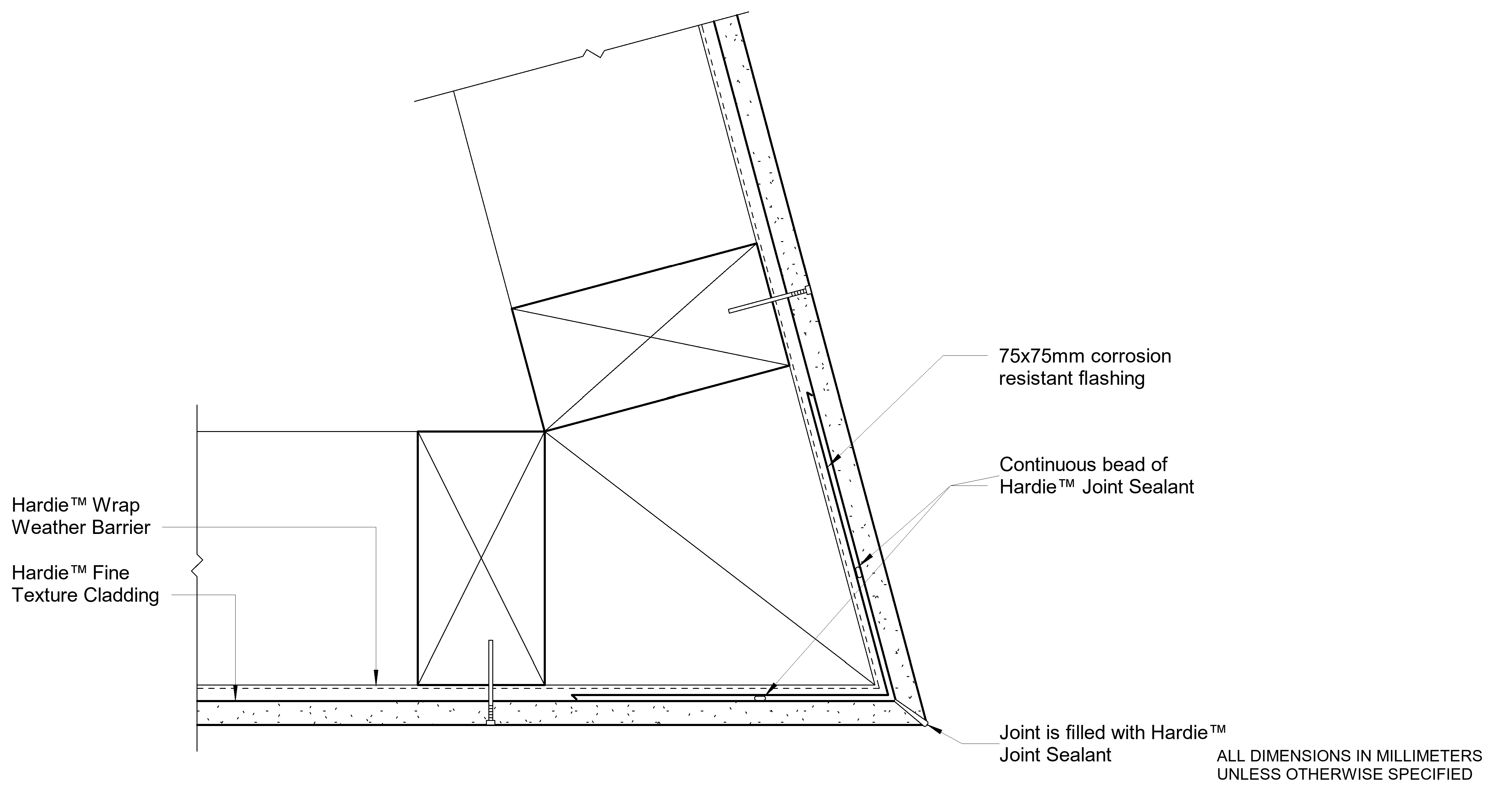 Navigate to HFTC Timber DF Sealant Fill Corner Option Less Than 90º External Cnr