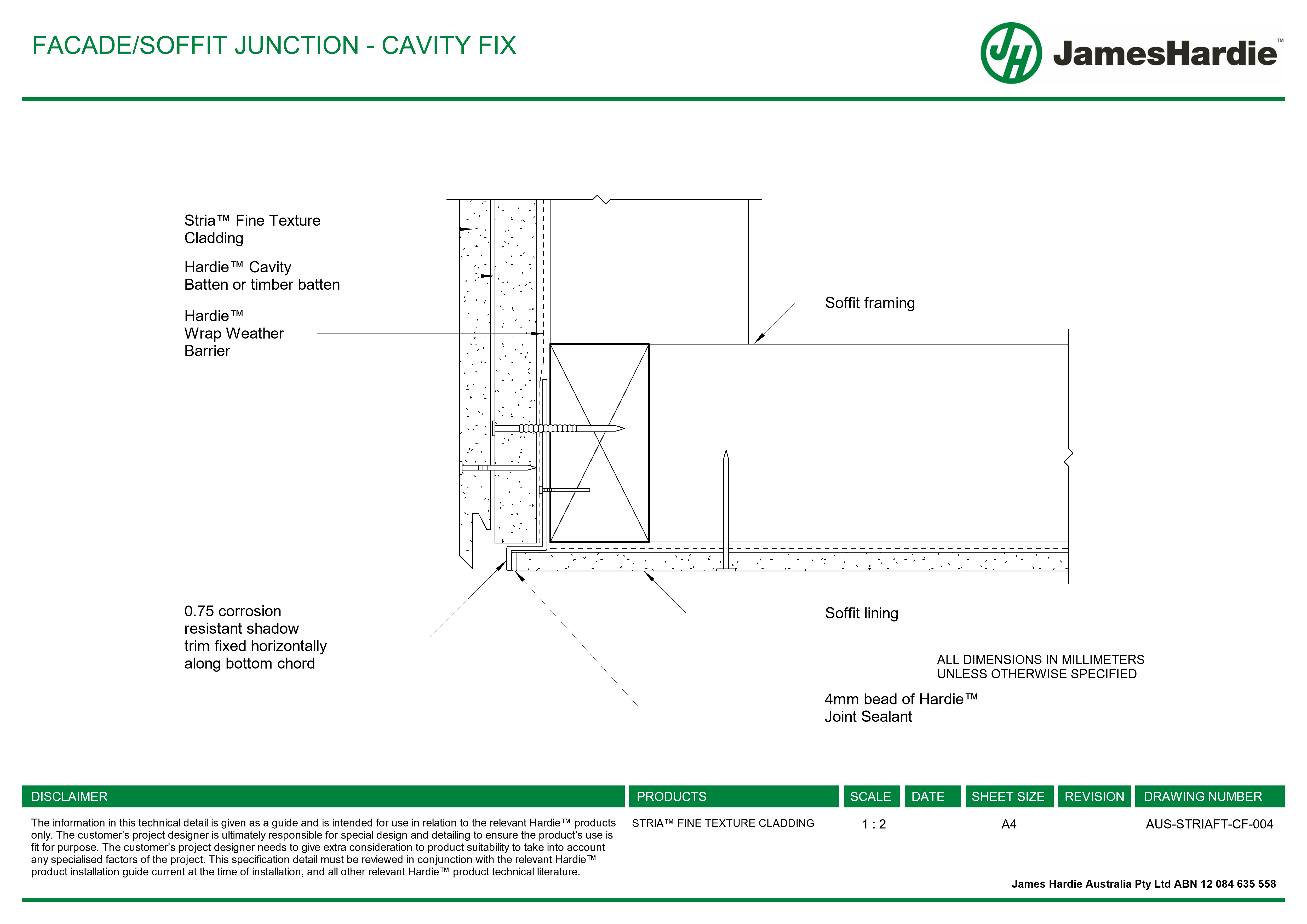 Navigate to AUS-STRIAFT-CF-004 - FACADE-SOFFIT JUNCTION - CAVITY FIX